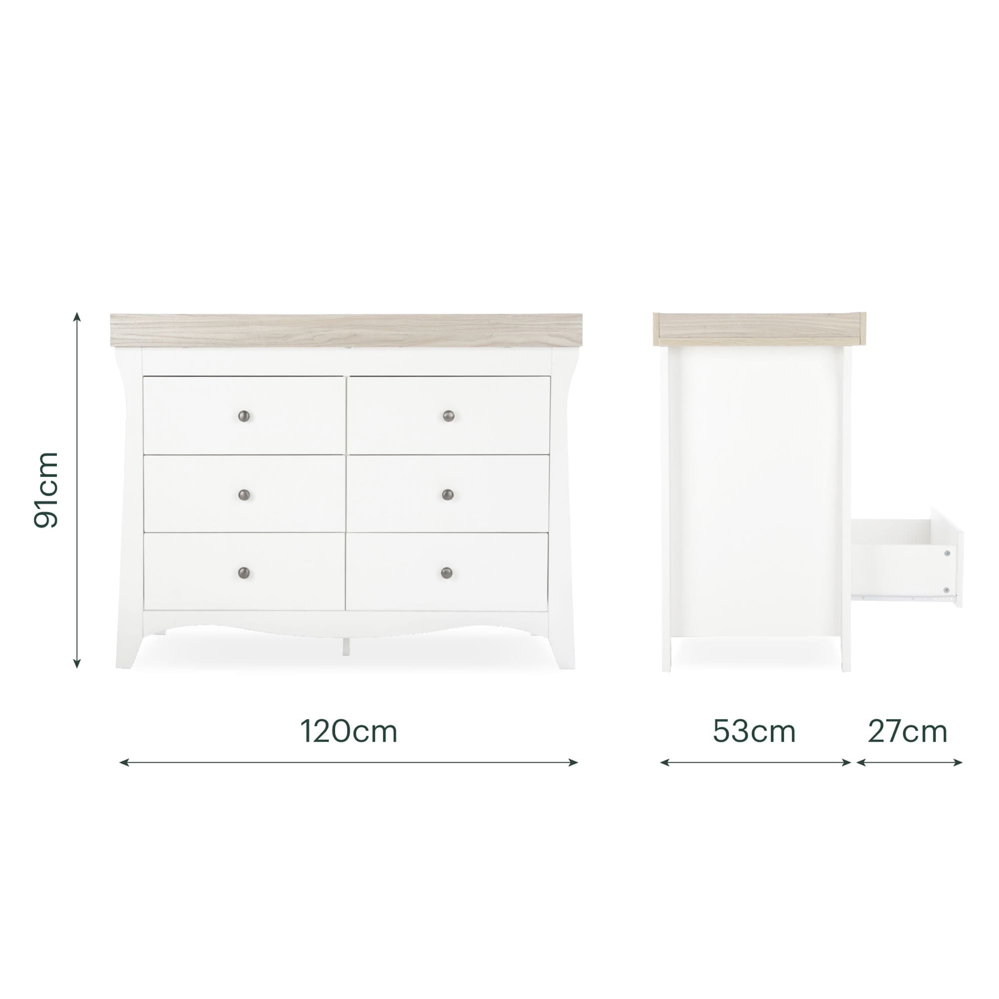 CuddleCo Clara 2 Piece Luxe Nursery Room Set in White/Ash Nursery Room Sets