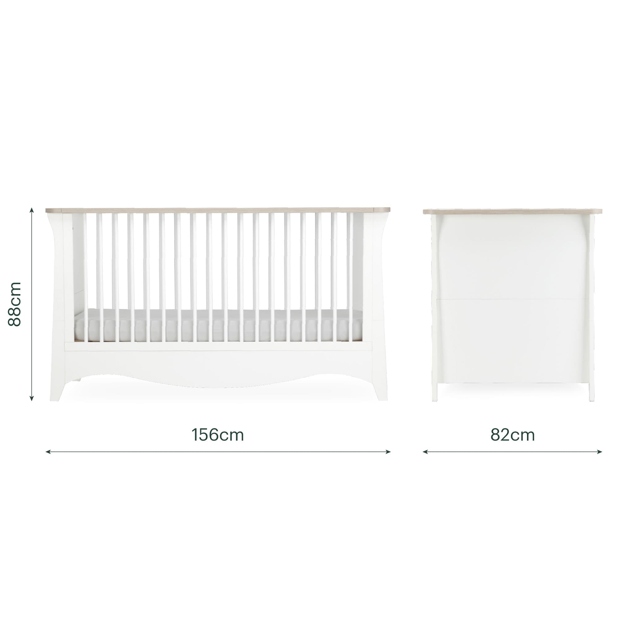 CuddleCo Clara 2 Piece Luxe Nursery Room Set in White/Ash Nursery Room Sets