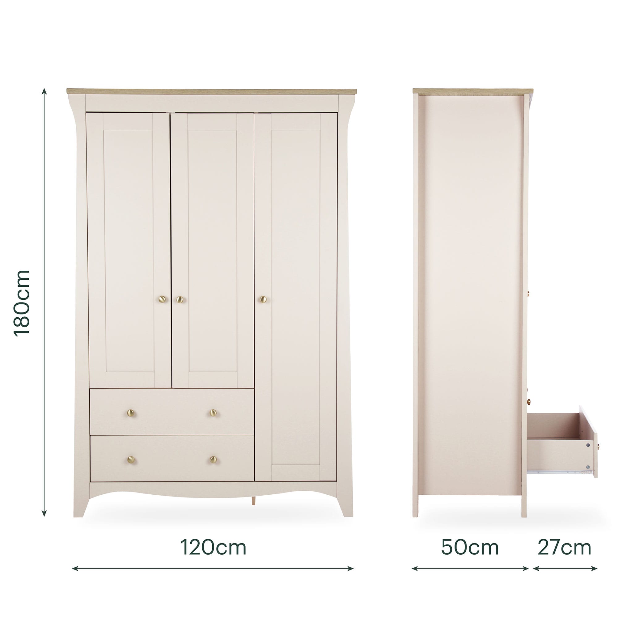 CuddleCo Clara 3 Piece Luxe Nursery Room Set in Cashmere/Ash Nursery Room Sets