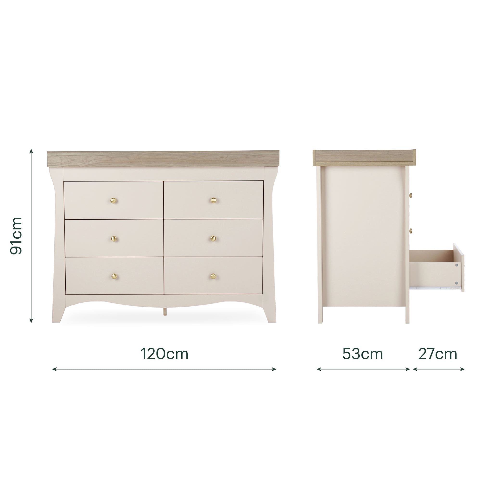 CuddleCo Clara 3 Piece Luxe Nursery Room Set in Cashmere/Ash Nursery Room Sets