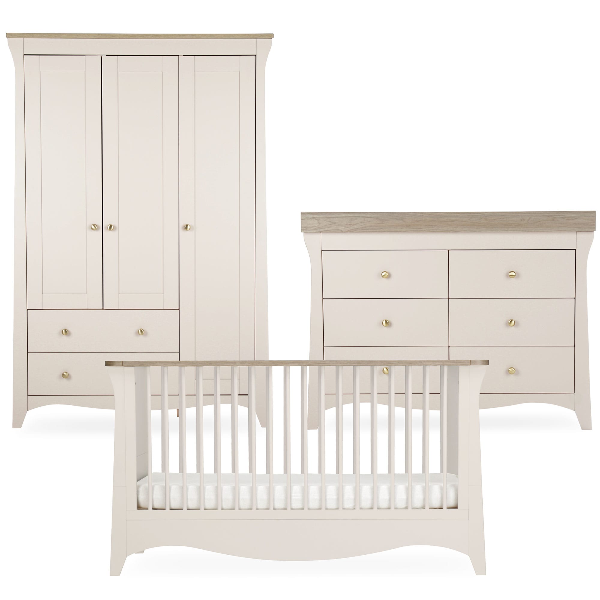 CuddleCo Clara 3 Piece Luxe Nursery Room Set in Cashmere/Ash Nursery Room Sets FRN/CUD/156071 5060971156071