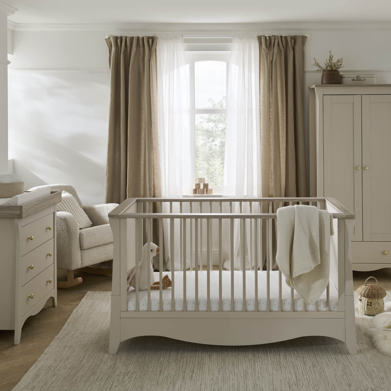 CuddleCo Clara 3 Piece Nursery Room Set in Cashmere Nursery Room Sets