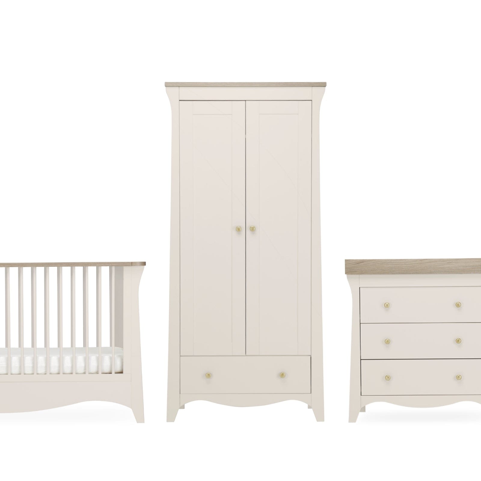 CuddleCo Clara 3 Piece Nursery Room Set in Cashmere Nursery Room Sets