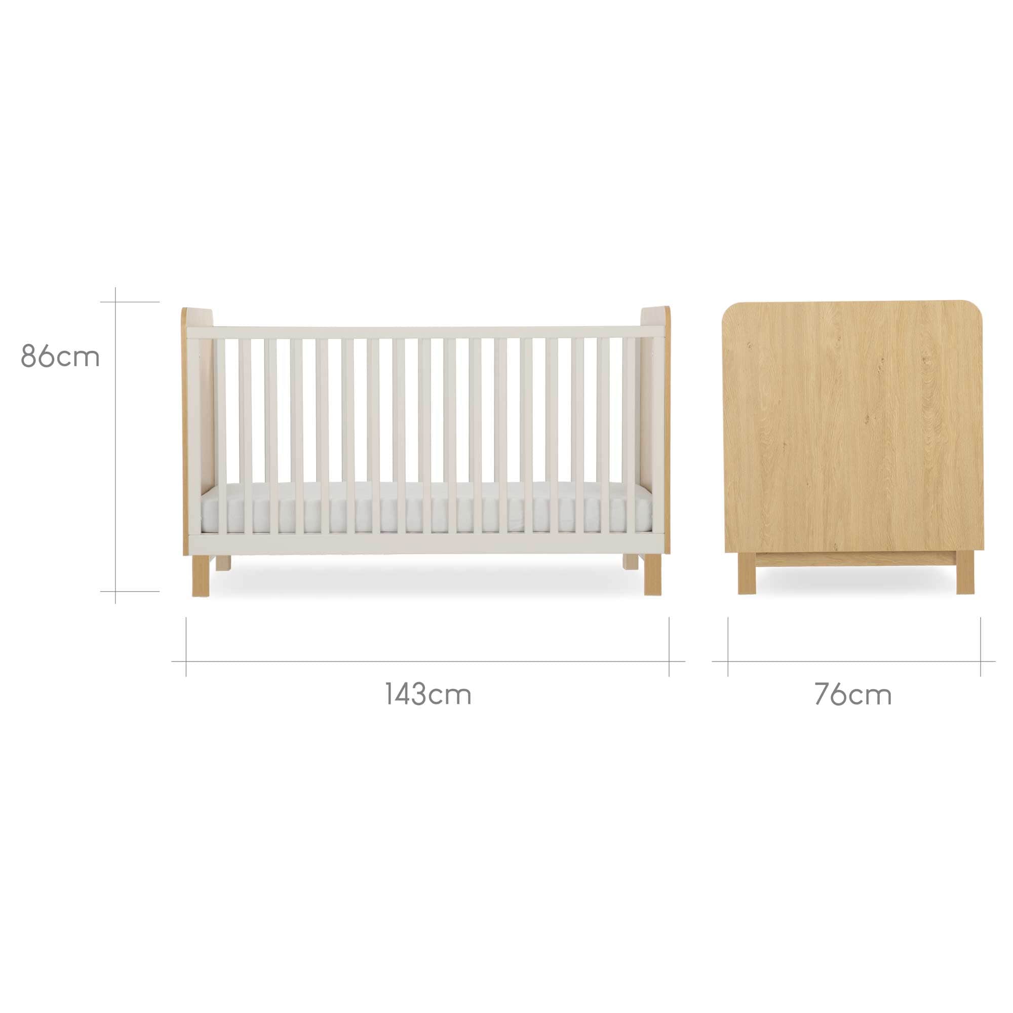 CuddleCo Remi 2 Piece Set in Oak/Cashmere Nursery Room Sets