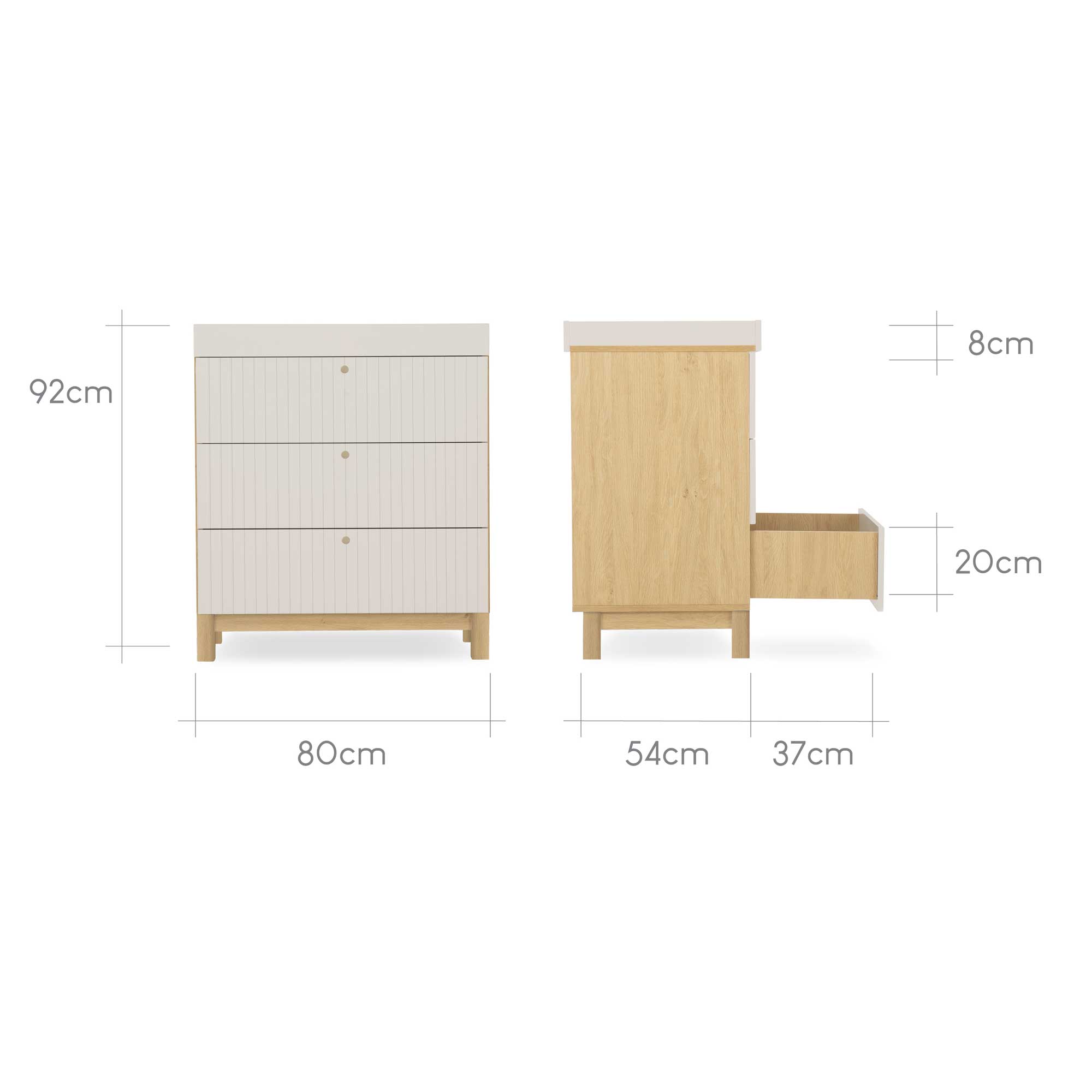 CuddleCo Remi 2 Piece Set in Oak/Cashmere Nursery Room Sets