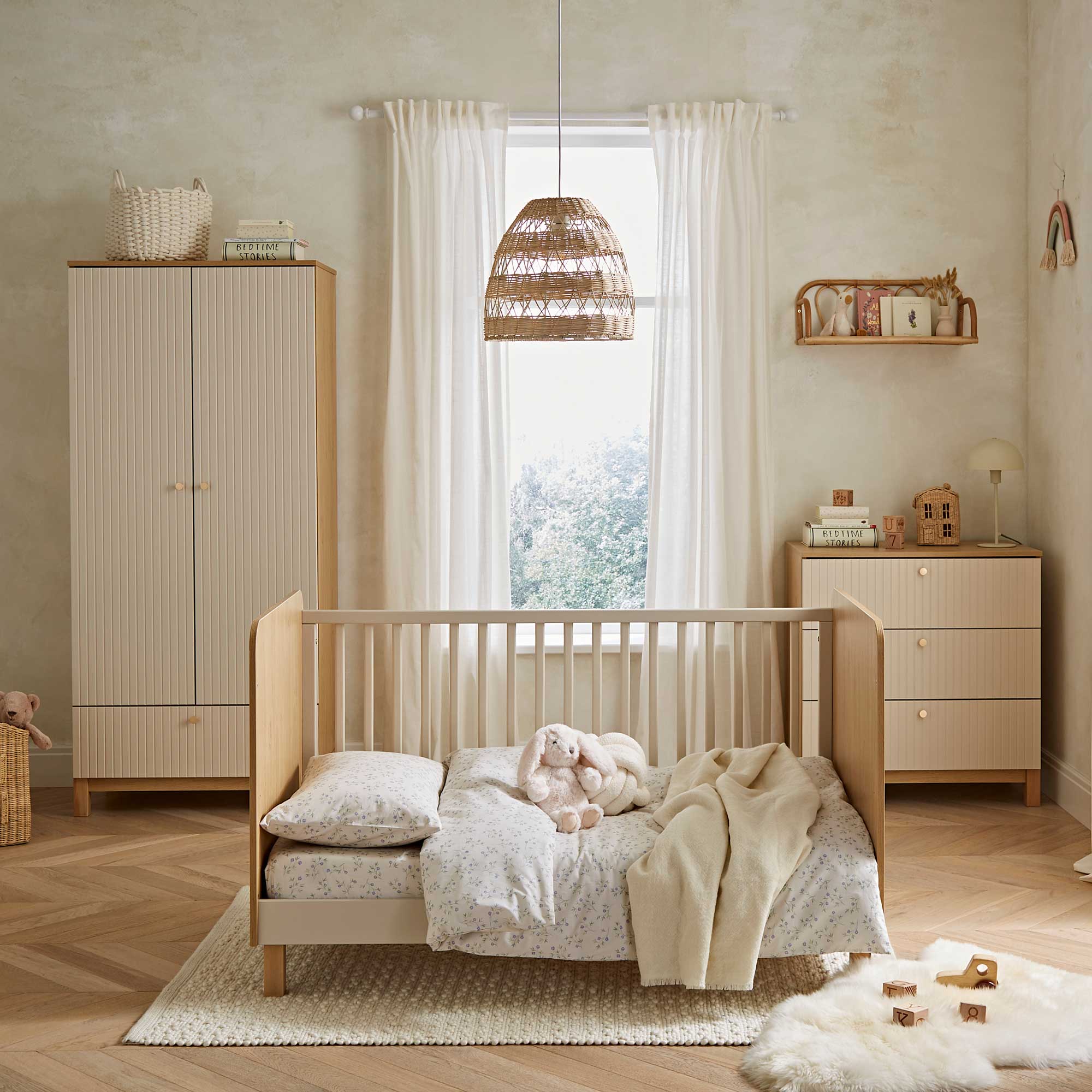 CuddleCo Remi 3 Piece Set in Oak/Cashmere Nursery Room Sets
