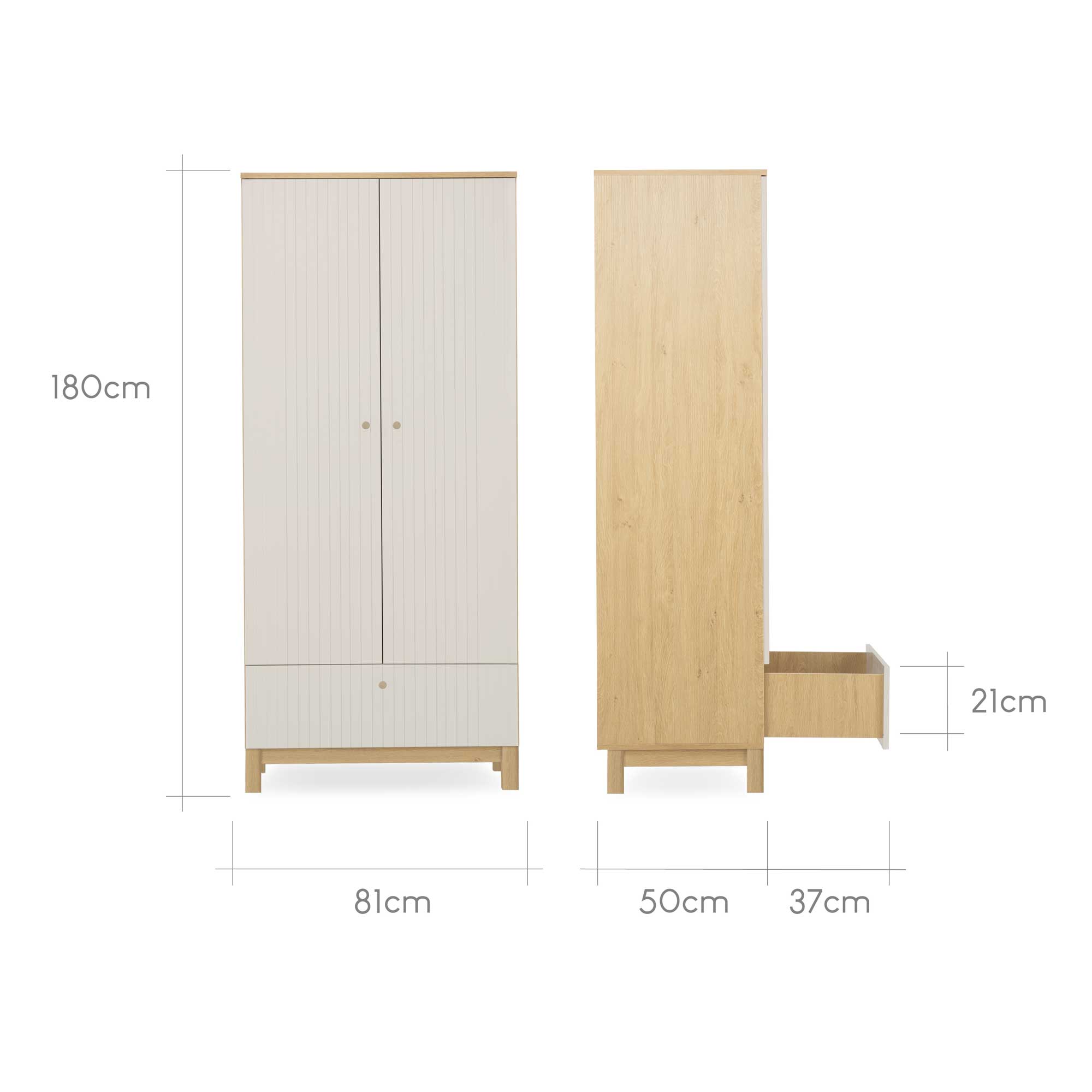 CuddleCo Remi 3 Piece Set in Oak/Cashmere Nursery Room Sets