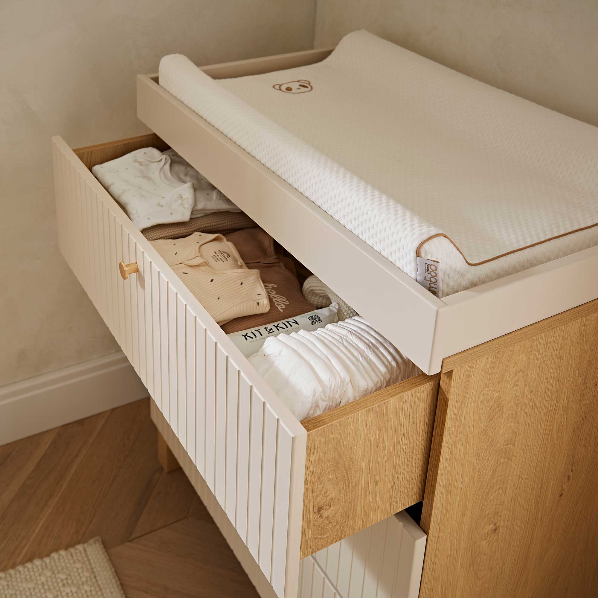 CuddleCo Remi 3 Piece Set in Oak/Cashmere Nursery Room Sets