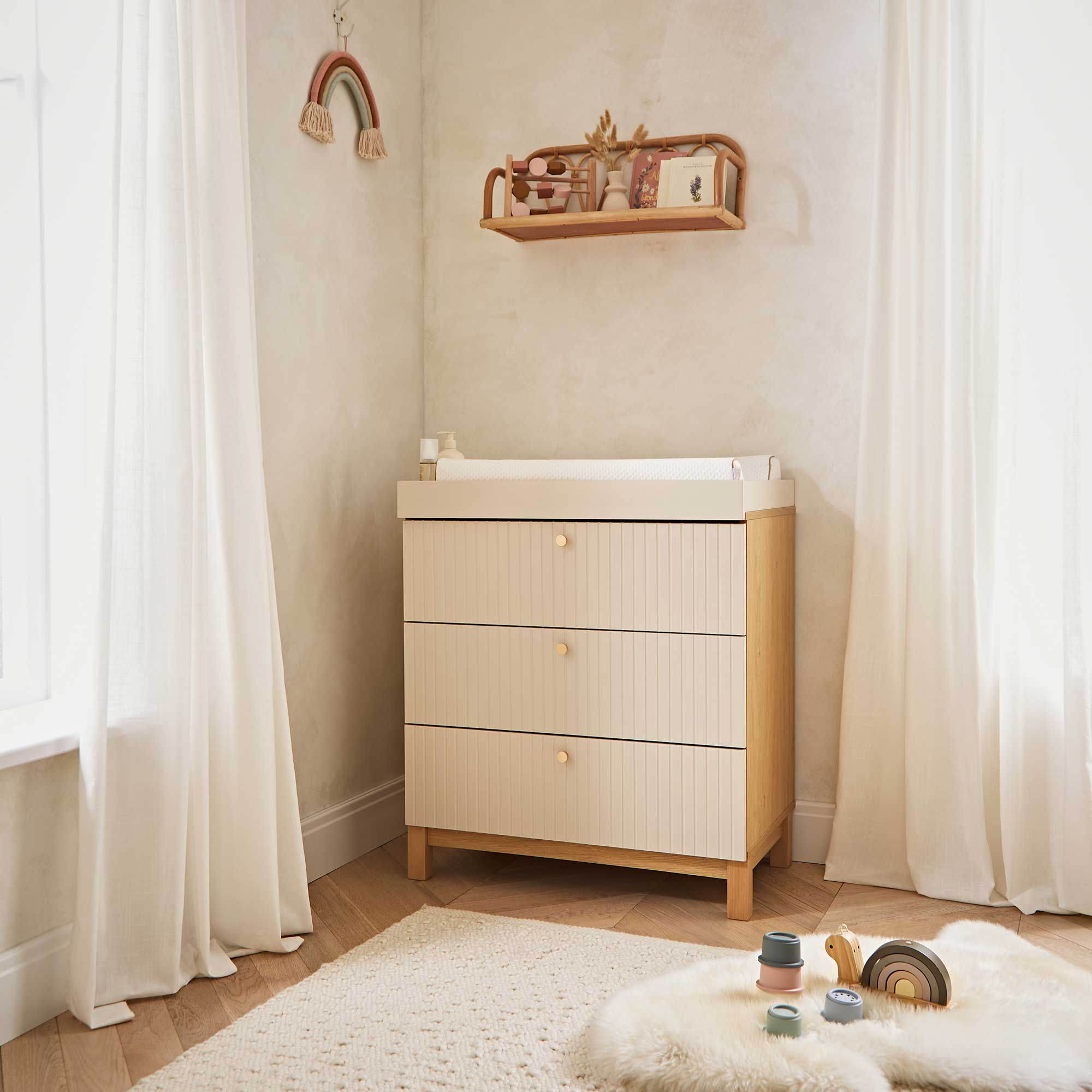 CuddleCo Remi 3 Piece Set in Oak/Cashmere Nursery Room Sets