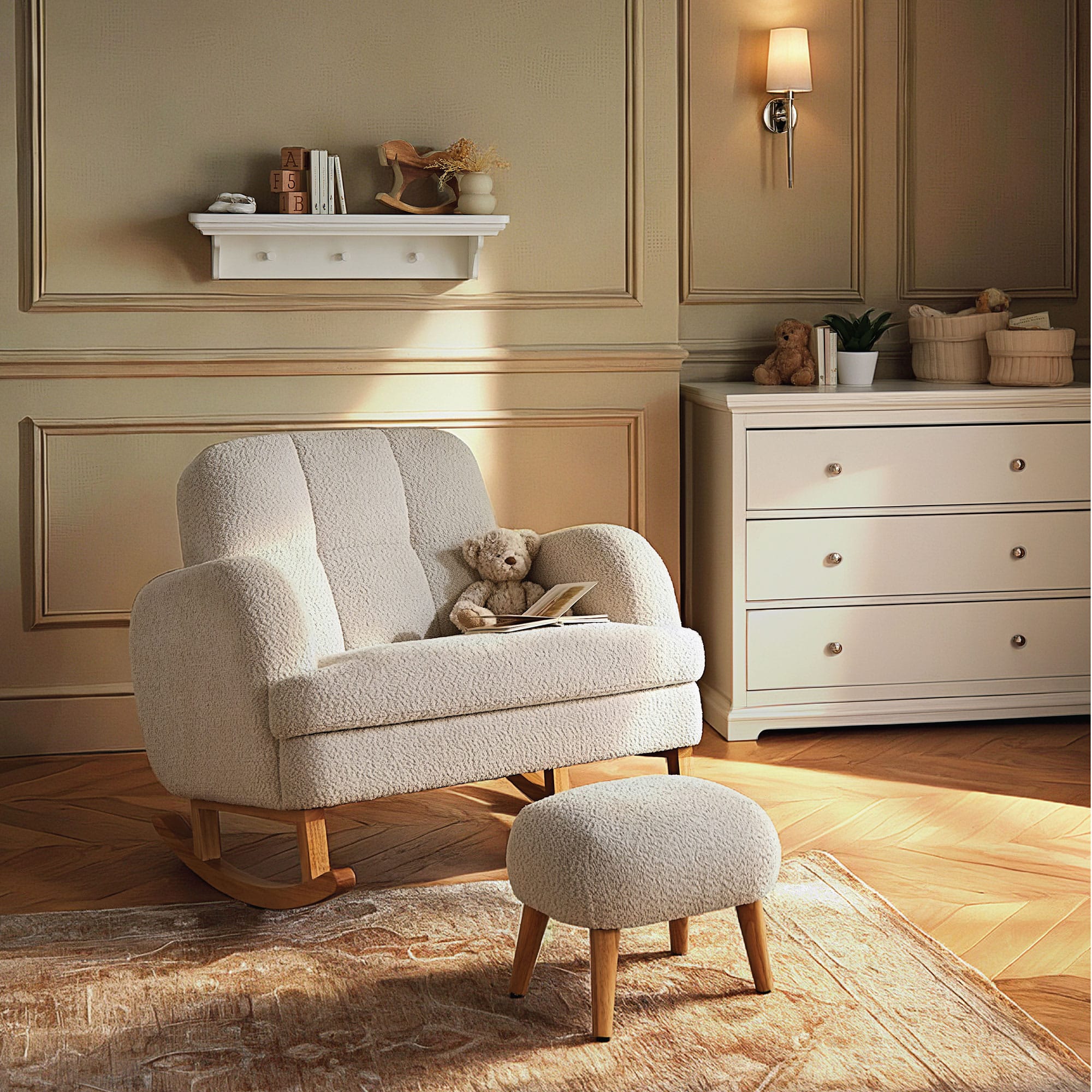 CuddleCo Etta Cuddle Chair in Boucle Mushroom Nursing Chairs