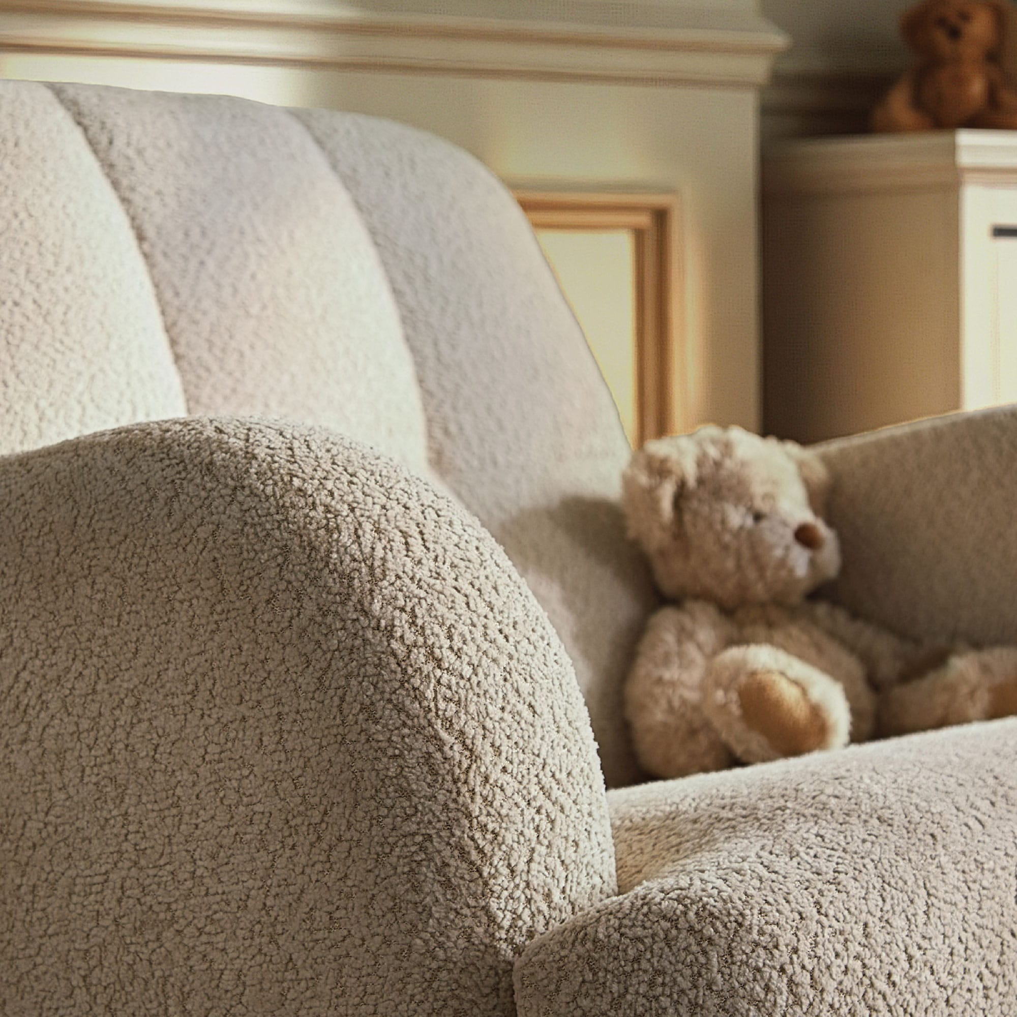 CuddleCo Etta Cuddle Chair in Boucle Mushroom Nursing Chairs