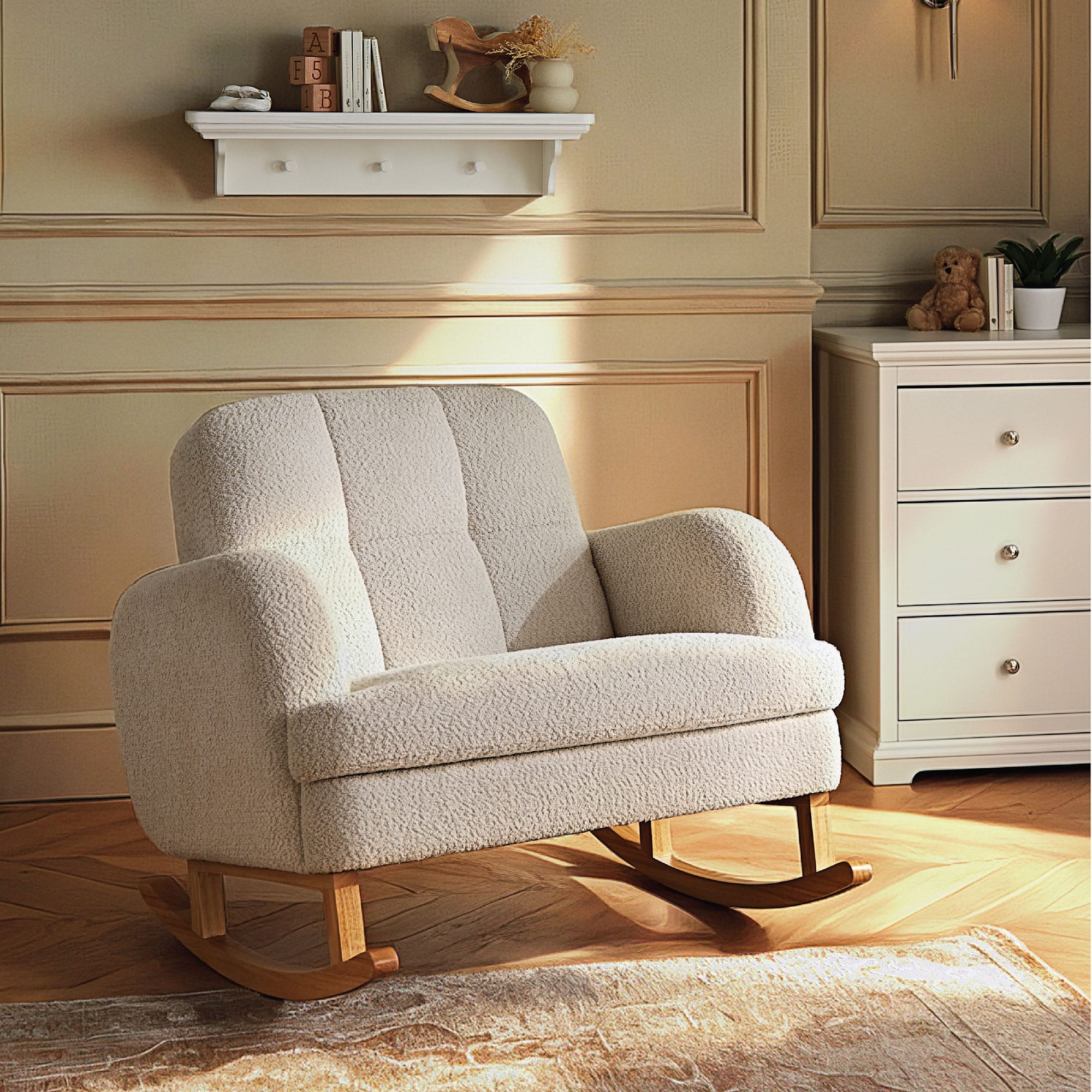 CuddleCo Etta Cuddle Chair in Boucle Mushroom Nursing Chairs