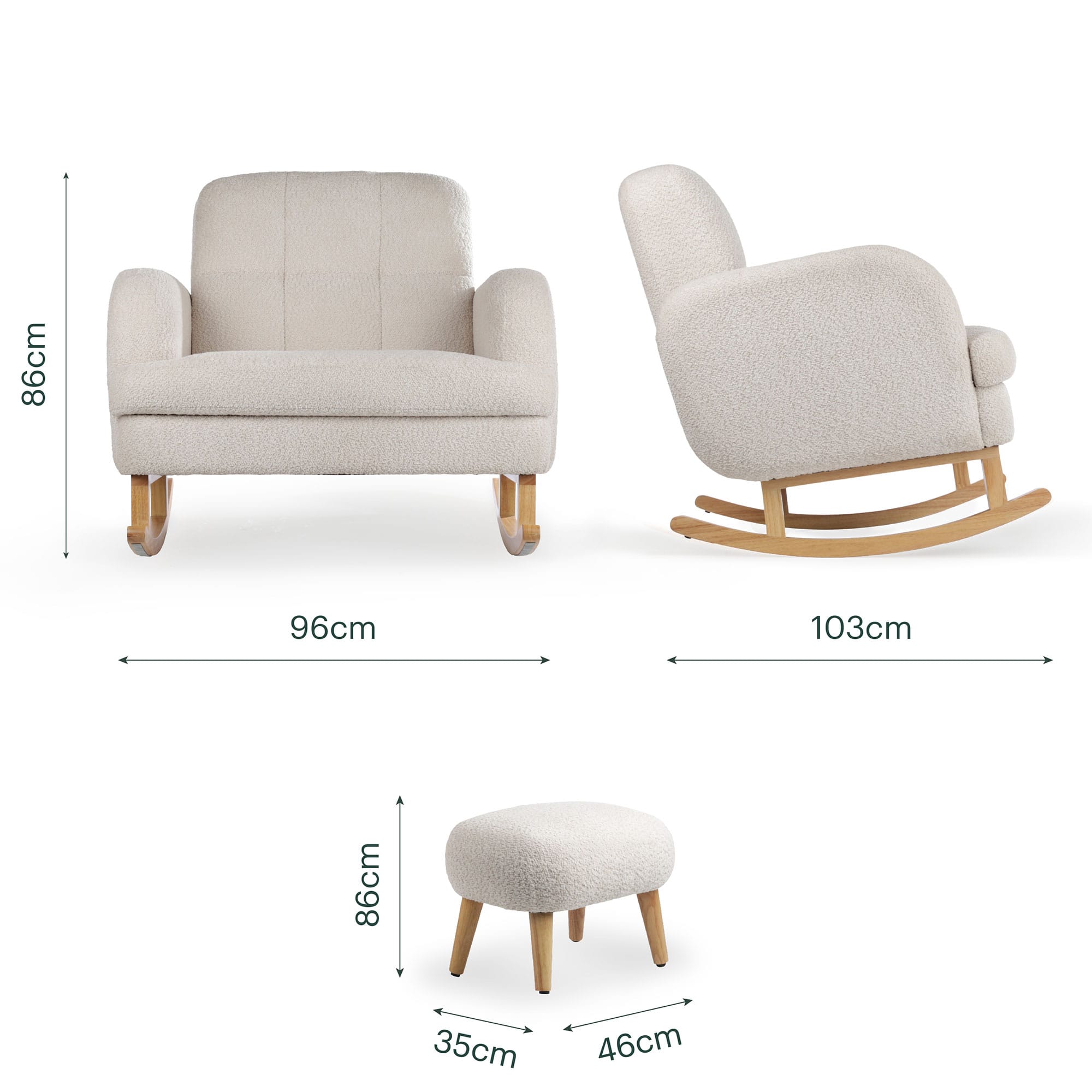 CuddleCo Etta Cuddle Chair in Boucle Mushroom Nursing Chairs