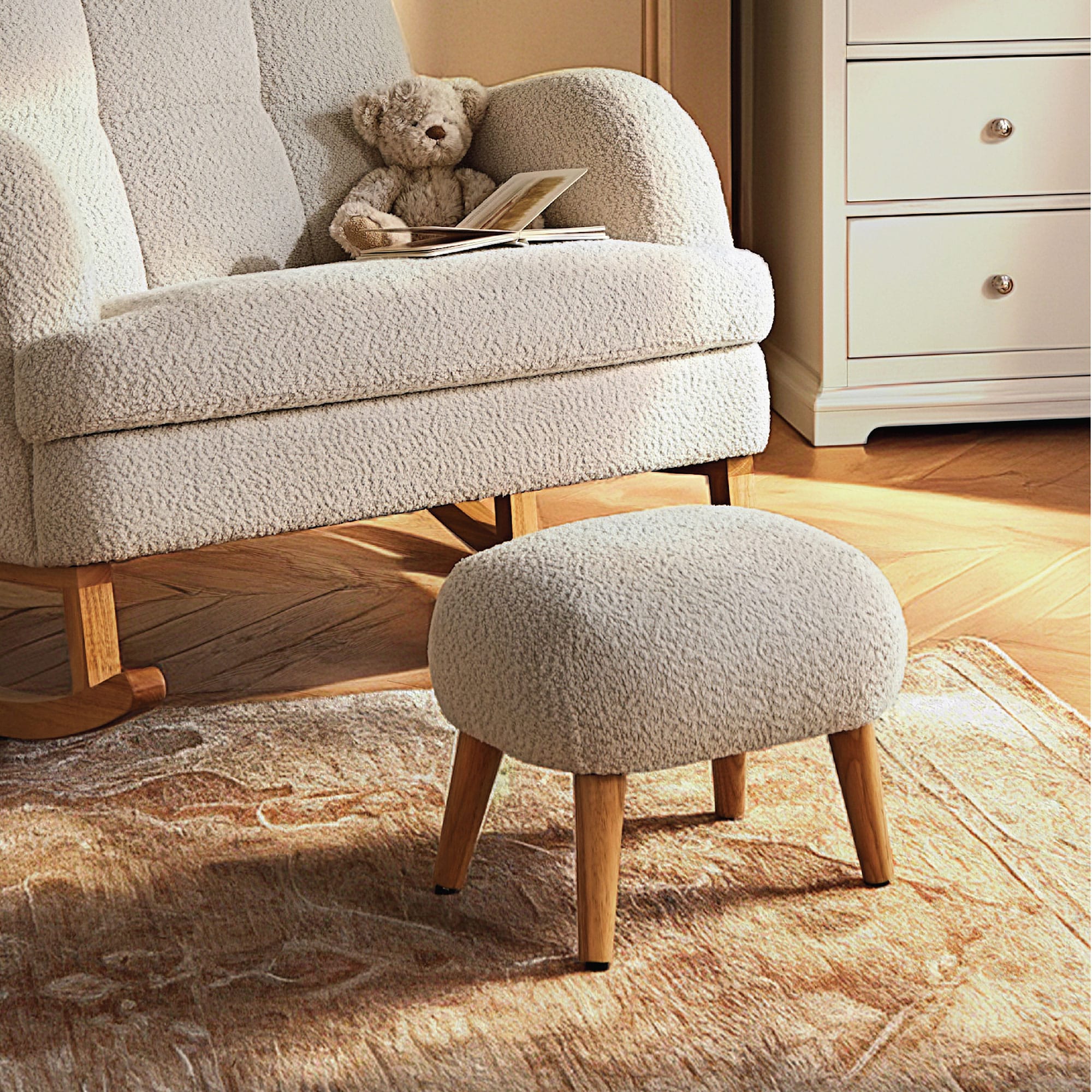 CuddleCo Etta Cuddle Chair in Boucle Off-White Nursing Chairs