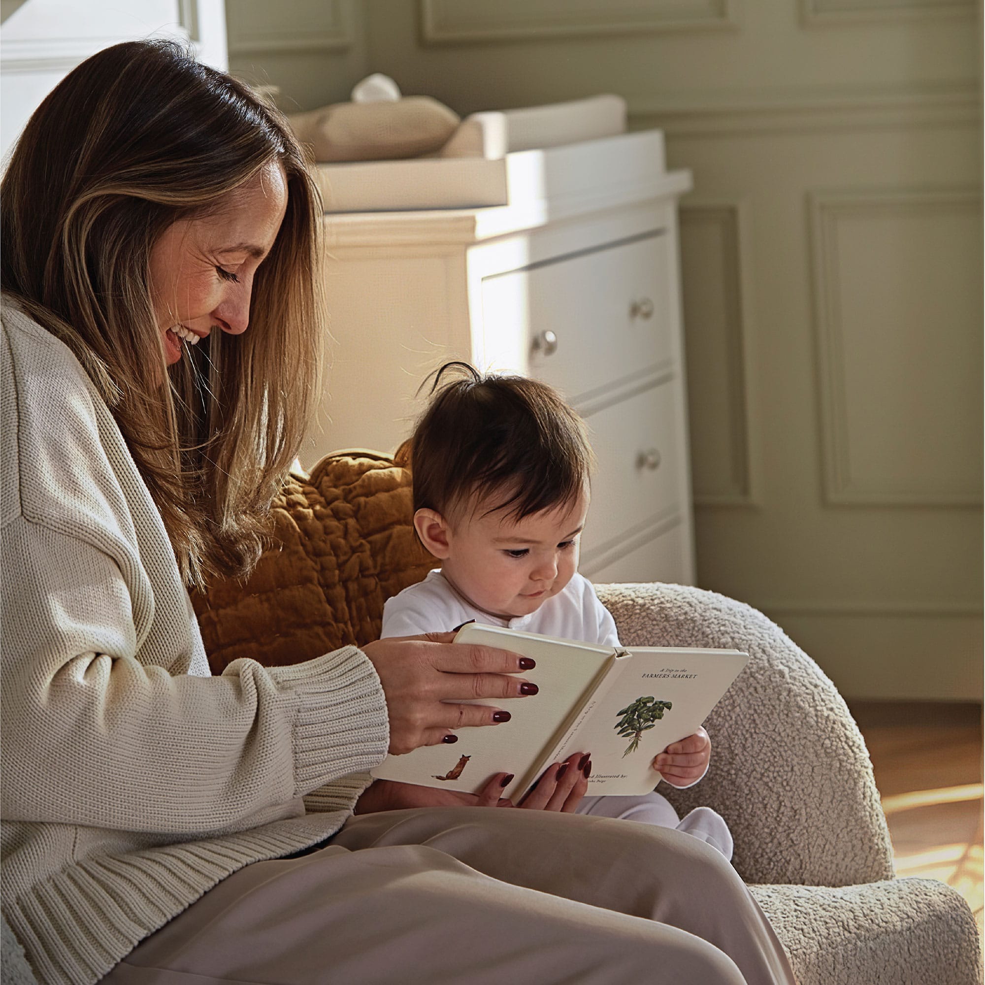 CuddleCo Etta Cuddle Chair in Boucle Off-White Nursing Chairs