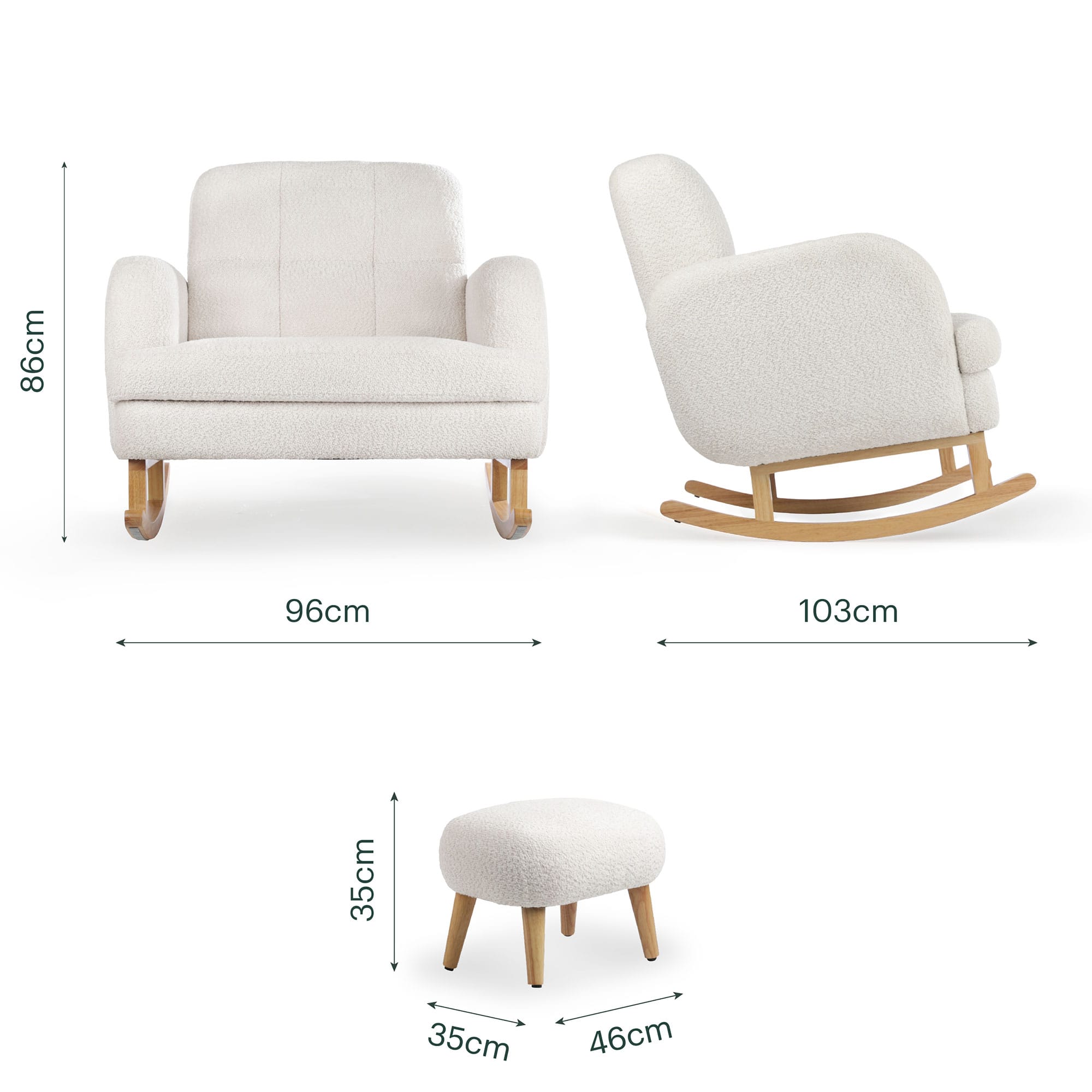 CuddleCo Etta Cuddle Chair in Boucle Off-White Nursing Chairs