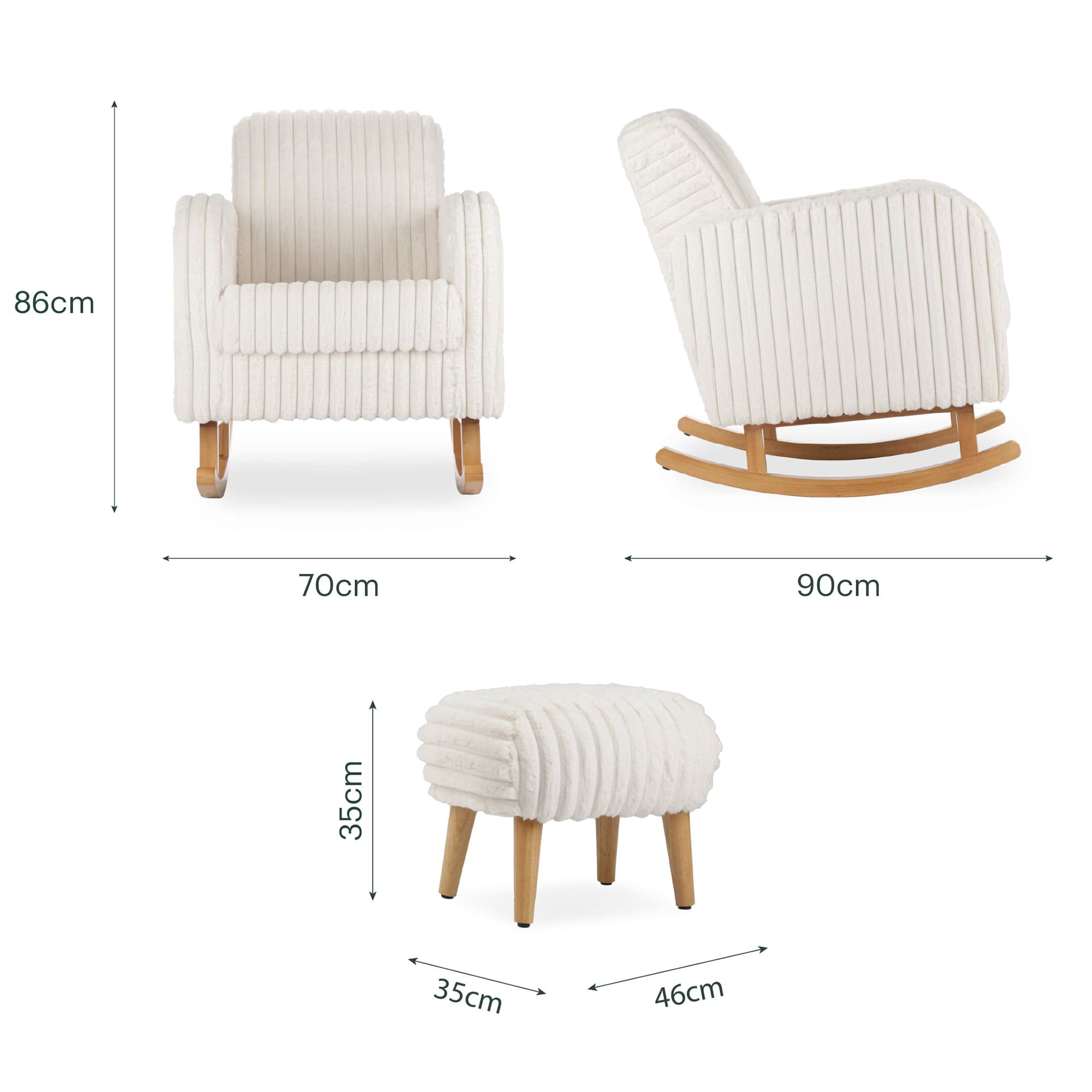 CuddleCo Etta Nursing Chair in Faux Fur Cream Nursing Chairs