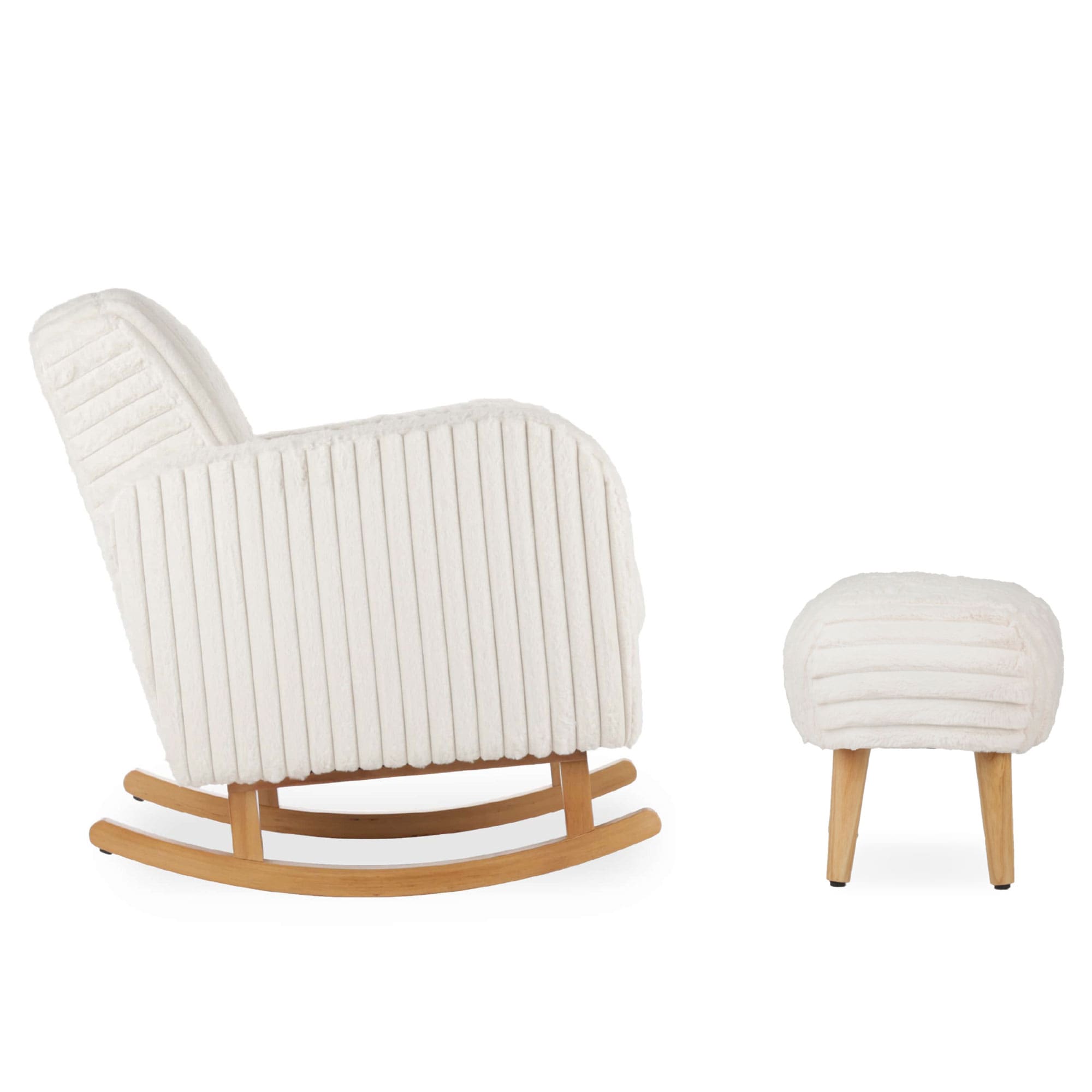 CuddleCo Etta Nursing Chair in Faux Fur Cream Nursing Chairs