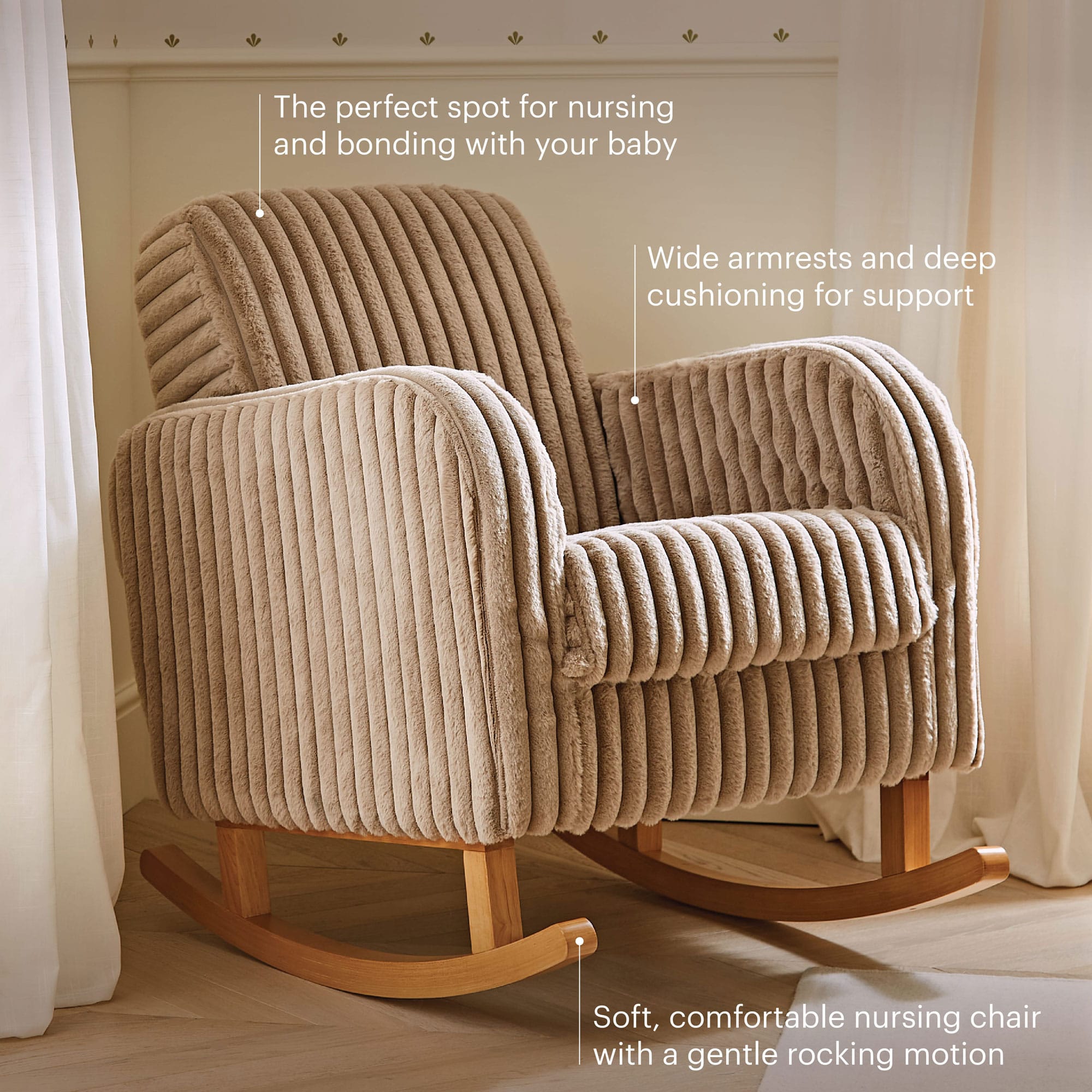 CuddleCo Etta Nursing Chair in Faux Fur Mink Nursing Chairs