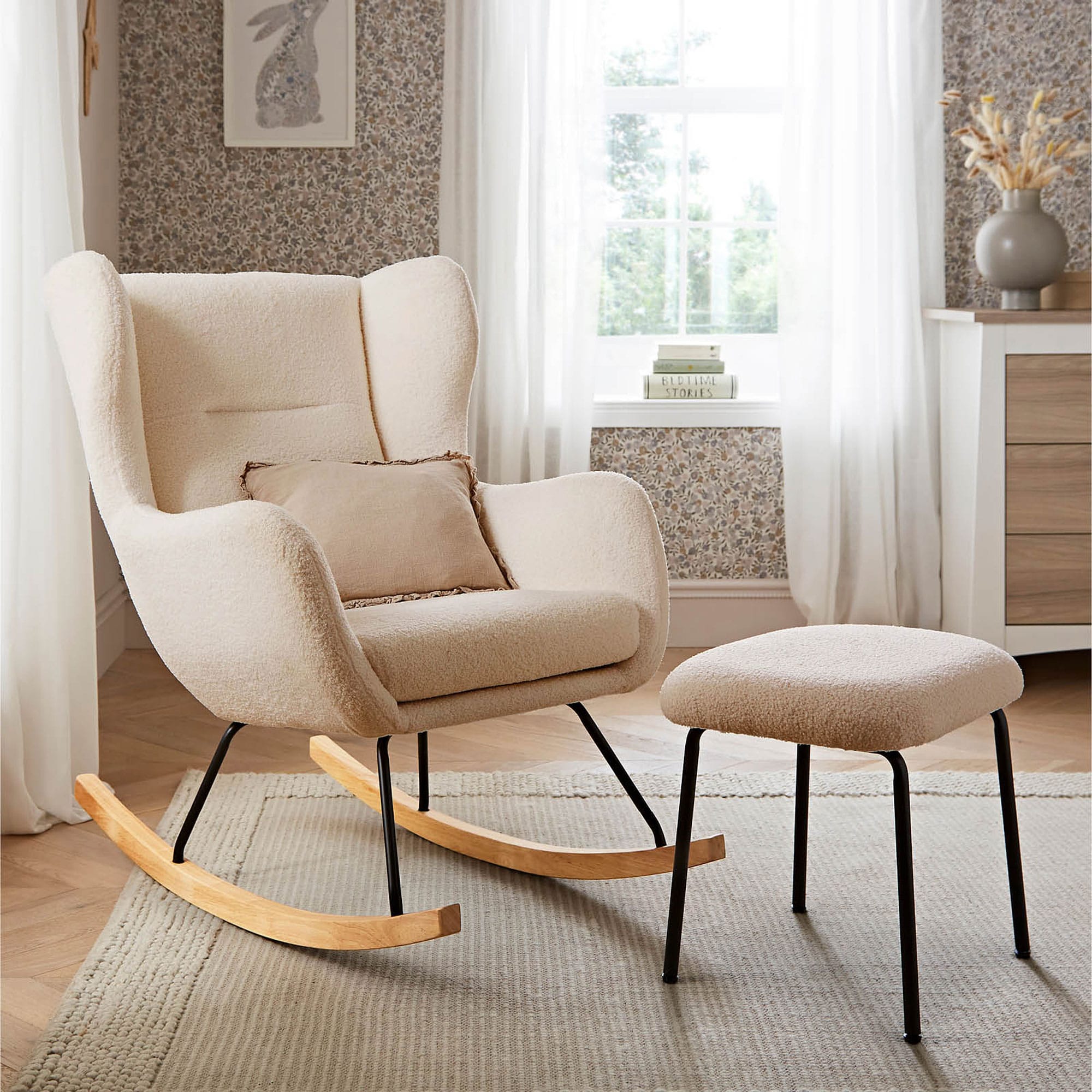 CuddleCo Marley Nursing Chair & Stool in Teddy Light Beige Nursing Chairs FRN/CUD/153704 5060971153704