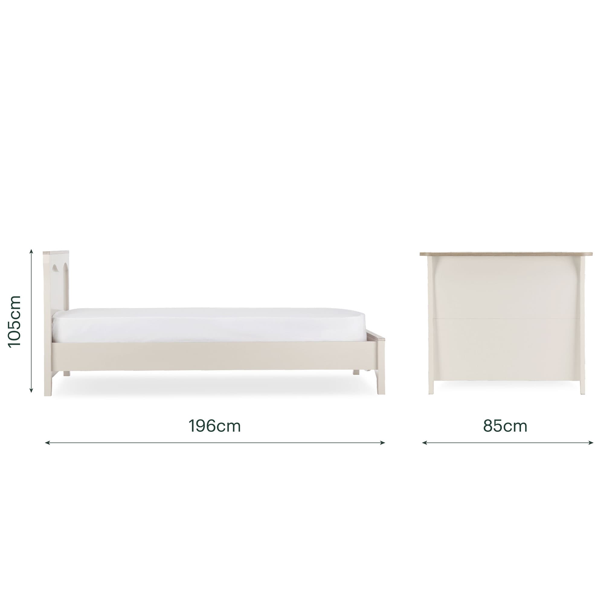 CuddleCo Clara Single Bed in Cashmere/Ash Single Beds FRN/CUD/156132 5060971156132