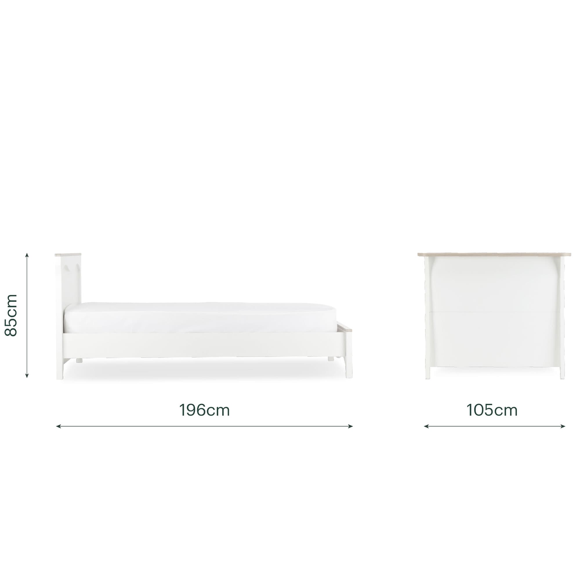 CuddleCo Clara Single Bed in White/Ash Single Beds FRN/CUD/156163 5060971156163