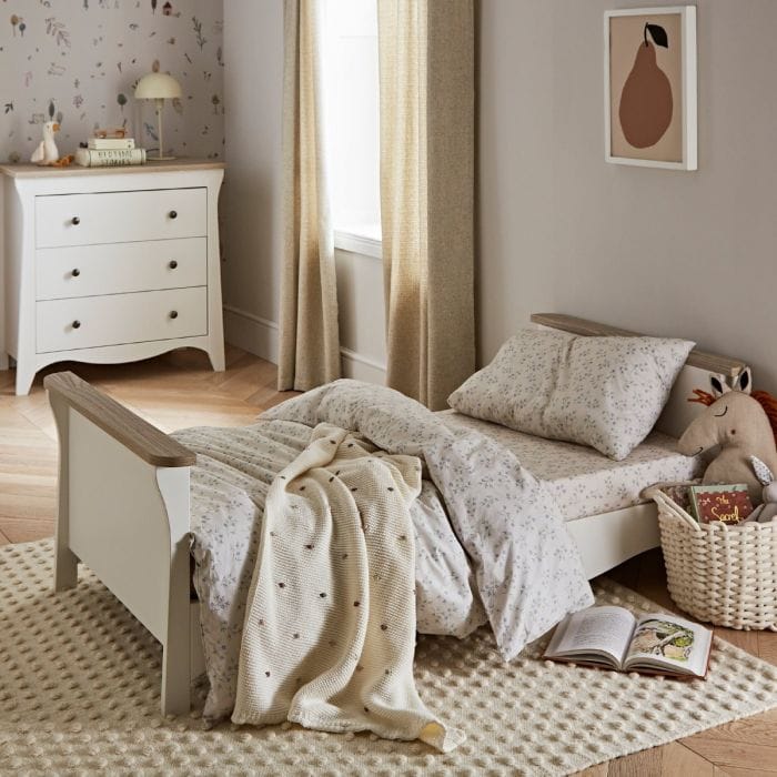 CuddleCo Clara Toddler Bed in White/Ash Toddler Beds