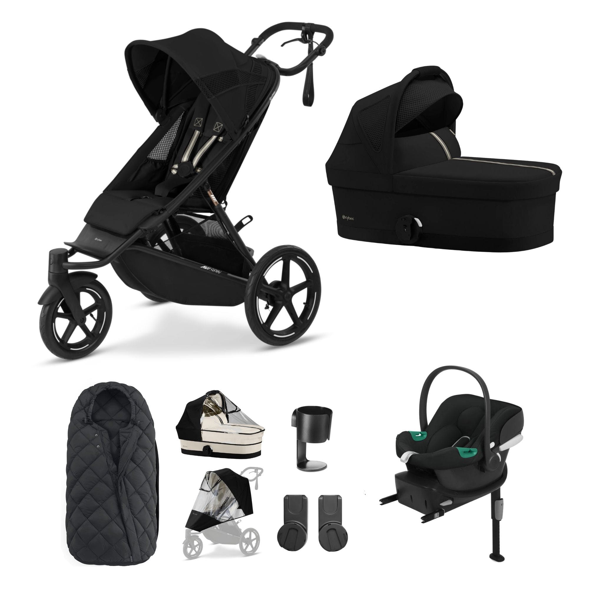 Cybex Avi Spin Comfort Bundle in Moon Black