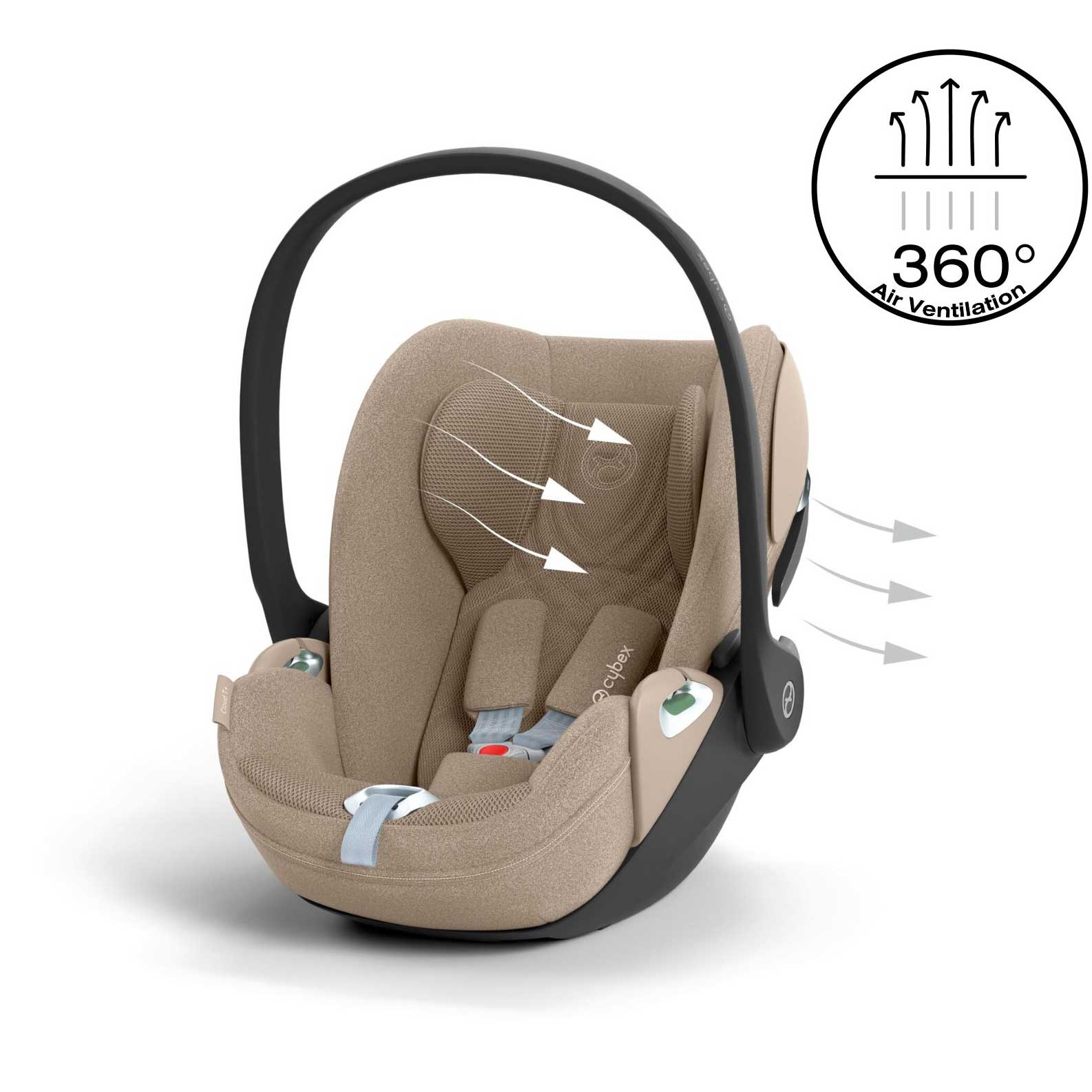 Cybex Cloud T PLUS i-Size Car Seat in Cozy Beige Baby Car Seats