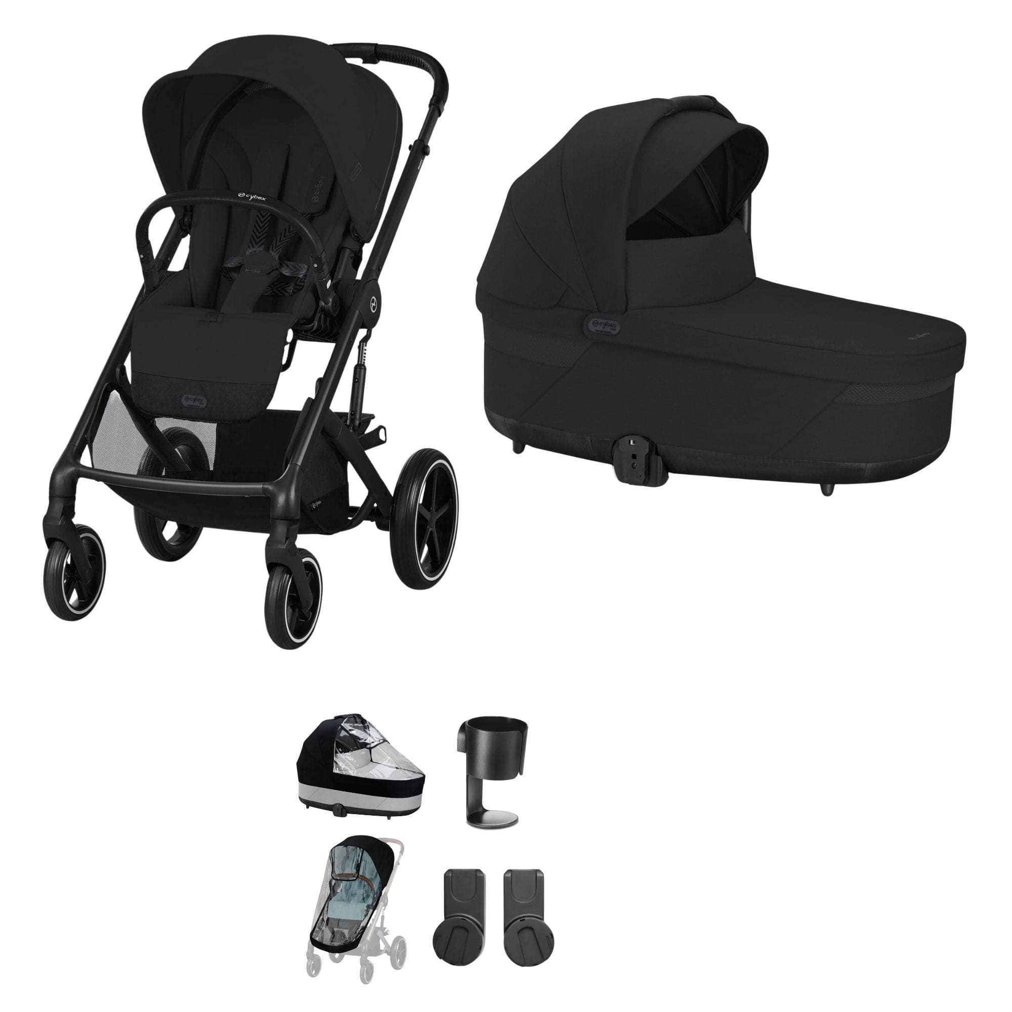 Cybex Balios S Lux Essential Bundle in Black/Moon Black Baby Prams 14653-BLK-MOO-BLK-1 4063846317806