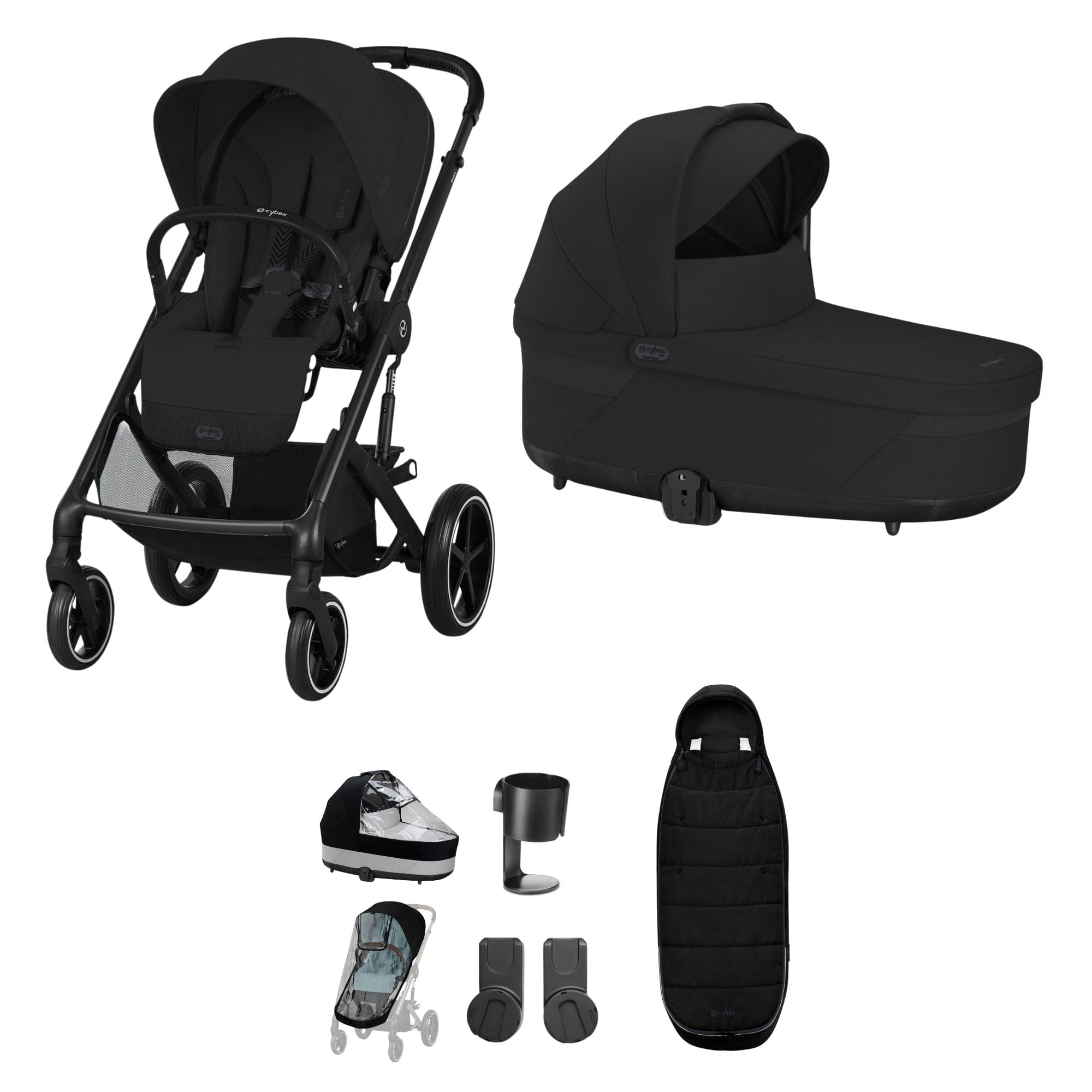 Cybex Balios S Lux Essential Bundle in Black/Moon Black Baby Prams 14653-BLK-MOO-BLK 4063846317806
