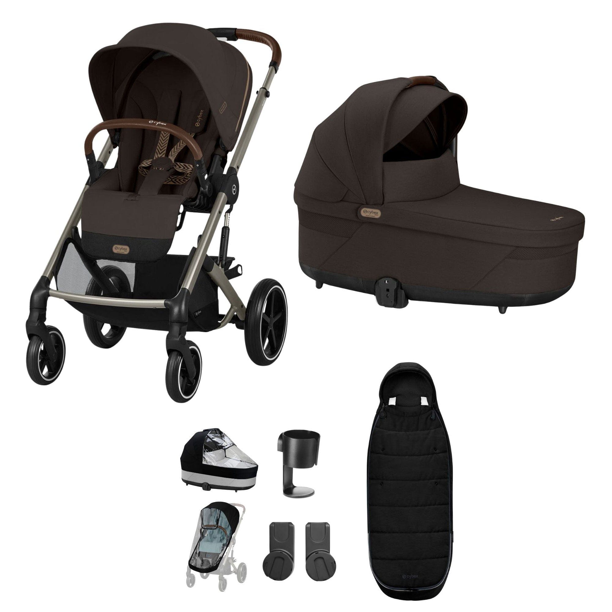 Cybex Balios S Lux Essential Bundle in Taupe/Chocolate Brown Baby Prams 19403-ESS-CHB-1 4063846511273