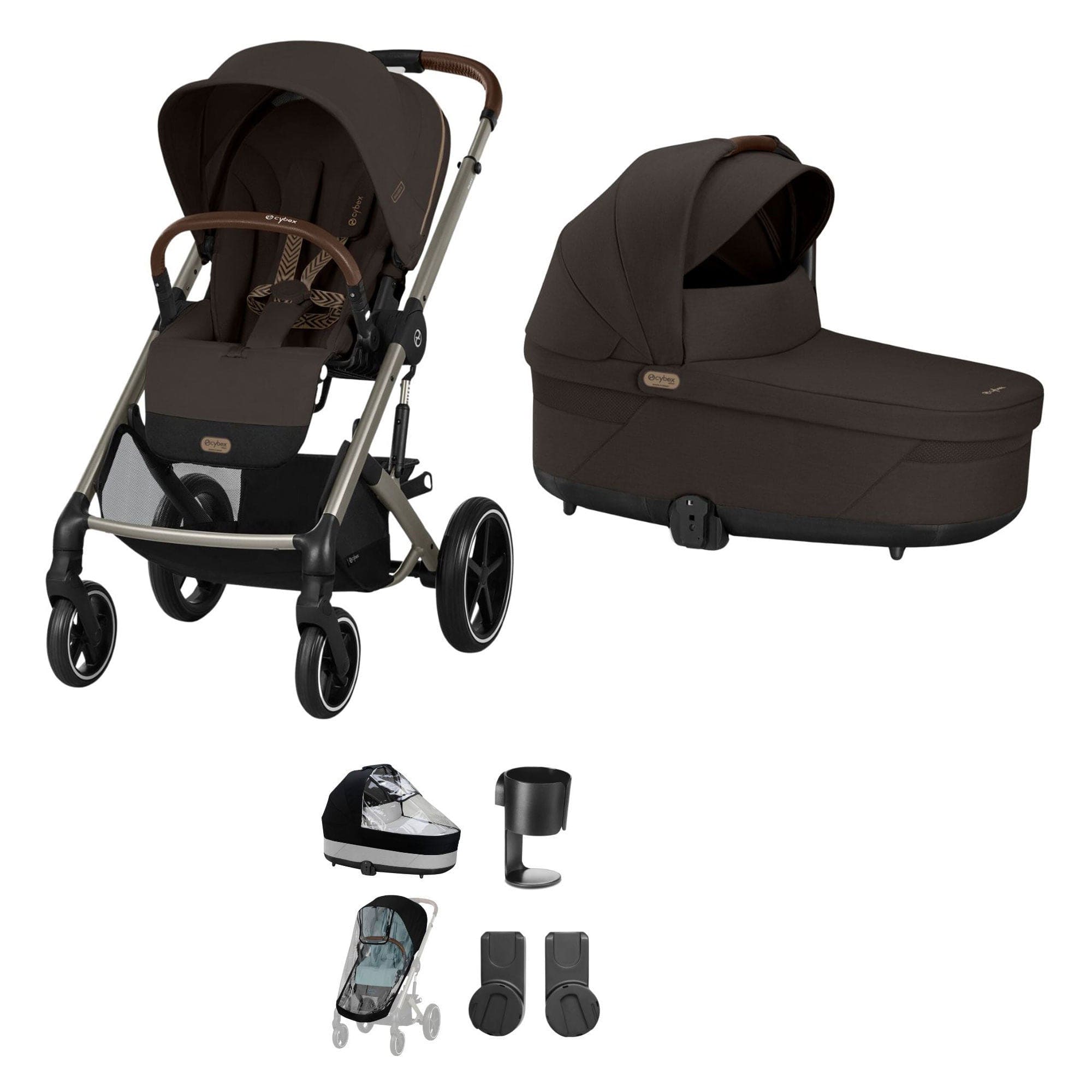 Cybex Balios S Lux Essential Bundle in Taupe/Chocolate Brown Baby Prams 19403-ESS-CHB-5 4063846511273
