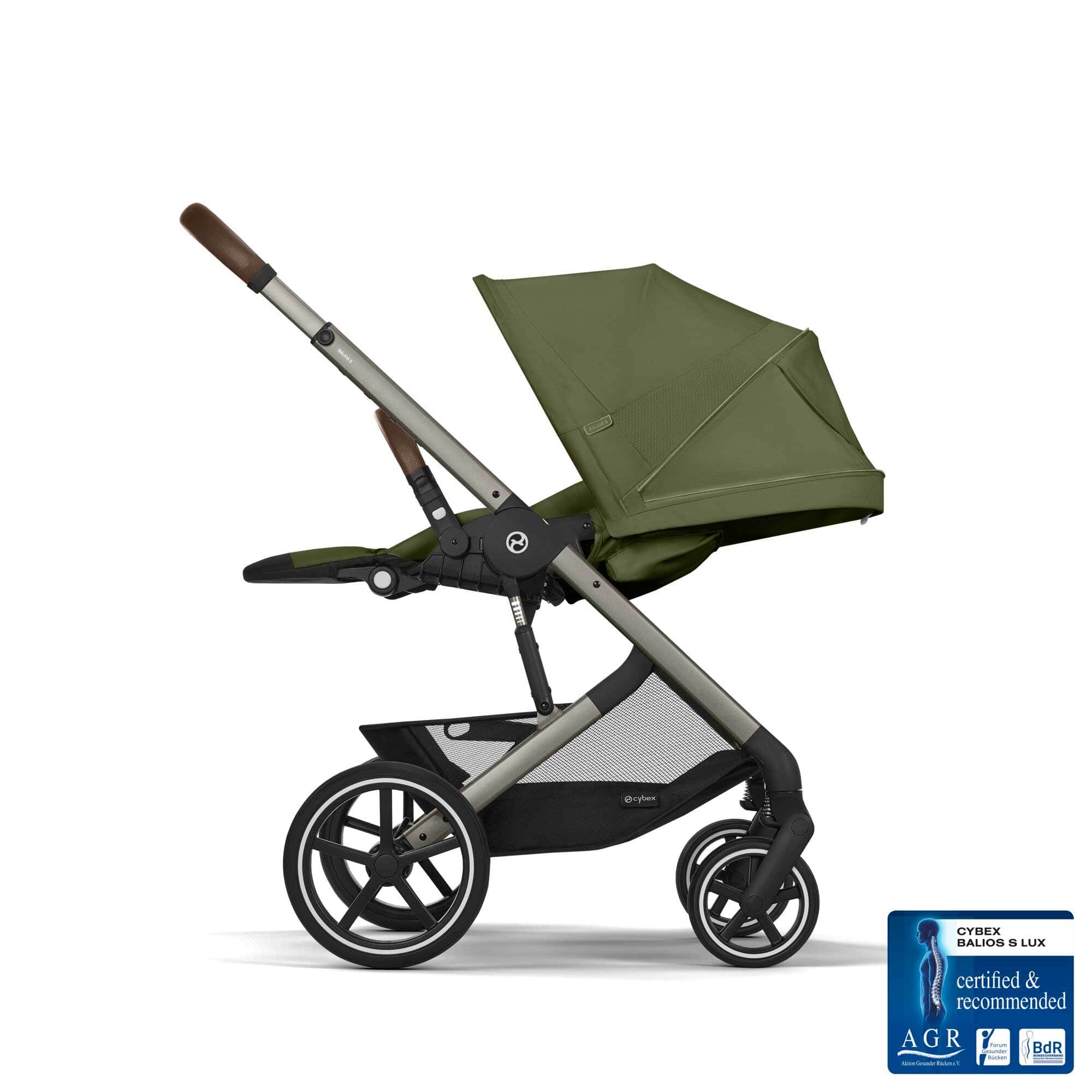 Cybex Balios S Lux Essential Bundle in Taupe/Moss Green Baby Prams
