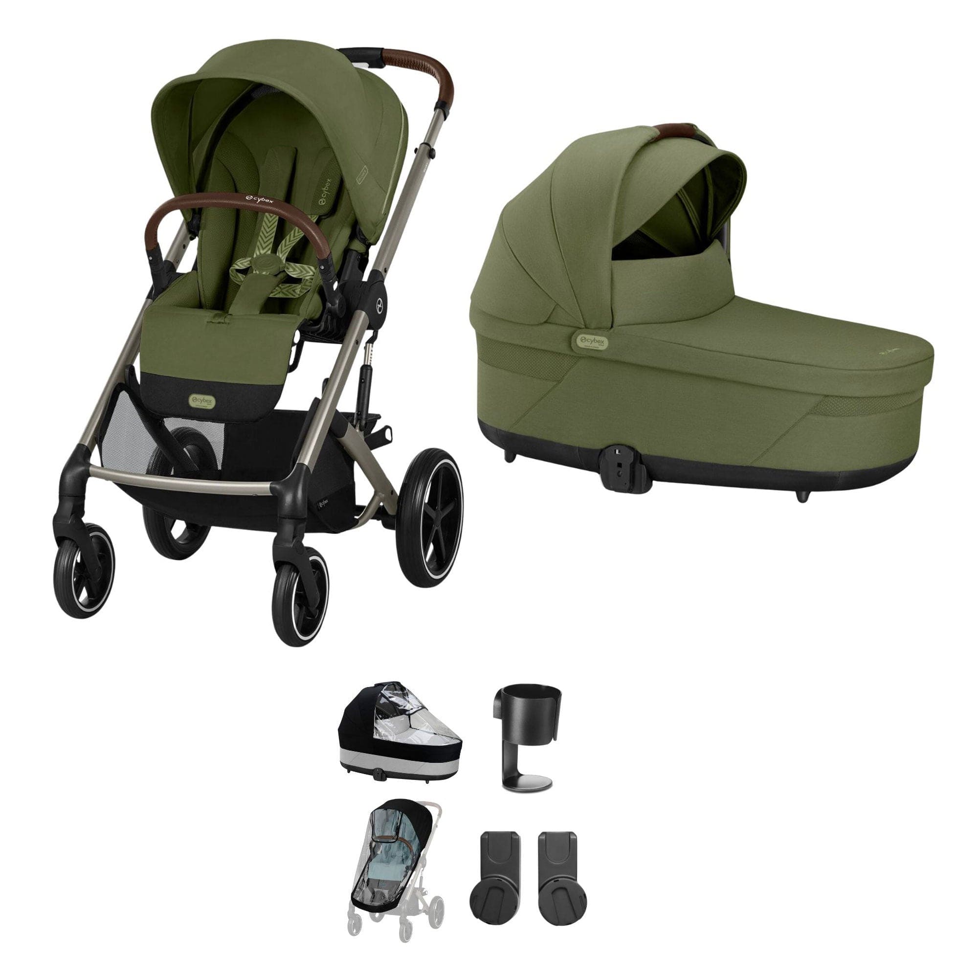 Cybex Balios S Lux Essential Bundle in Taupe/Moss Green Baby Prams 19386-ESS-MOS-4 4063846511228