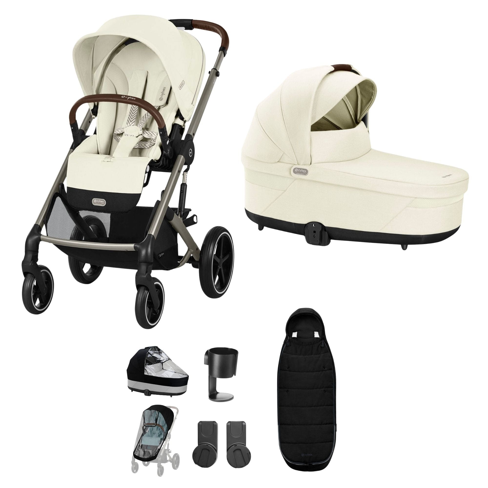Cybex Balios S Lux Essential Bundle in Taupe/Seashell Beige Baby Prams 14656-TPE-SEA-BEI 4063846318124