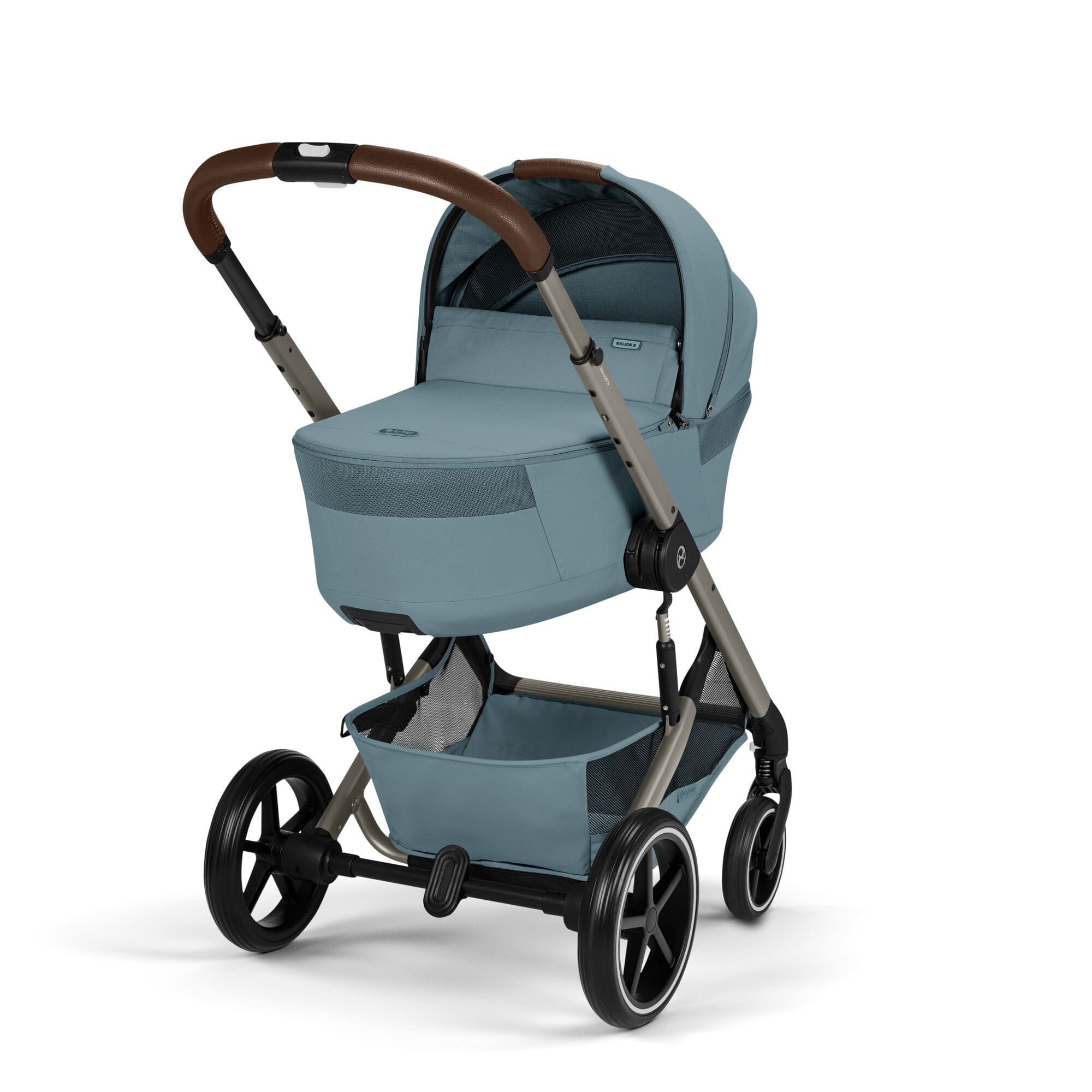 Cybex Balios S Lux Foldable Carrycot Accessory Bundle in Stormy Blue Baby Prams