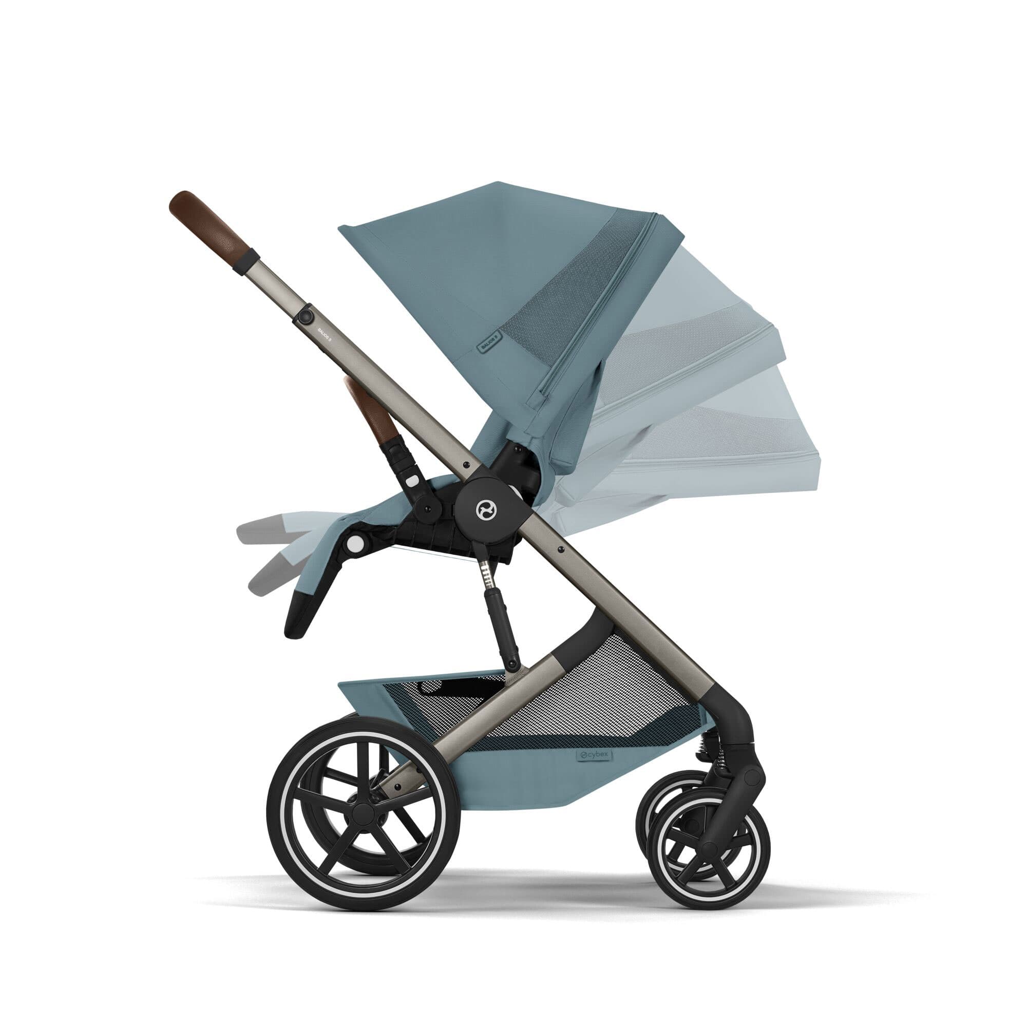 Cybex Balios S Lux Foldable Carrycot Accessory Bundle in Stormy Blue Baby Prams