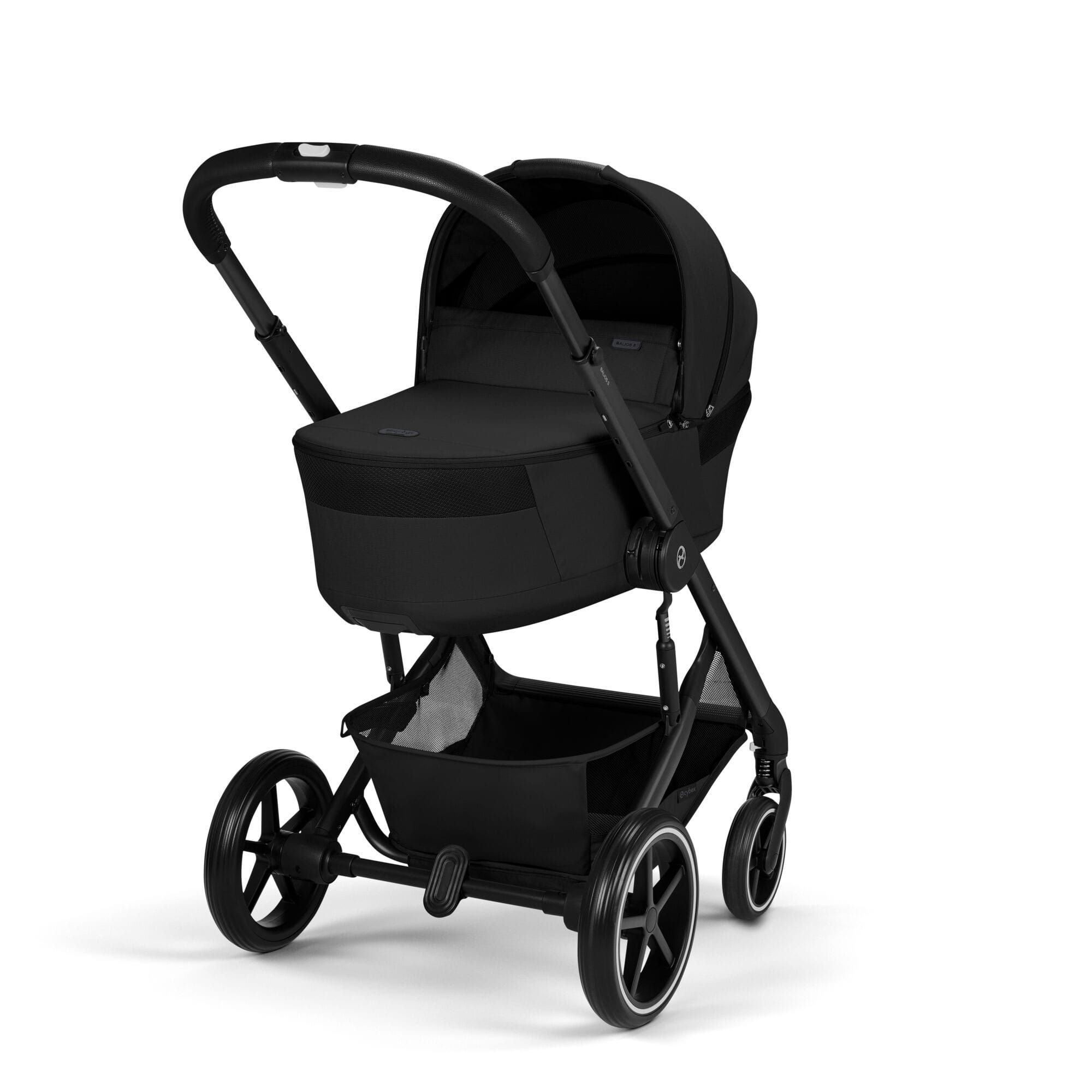 Cybex Balios S Lux Pushchair with Foldable Carrycot in Moon Black Baby Prams 526001679 4063846591633
