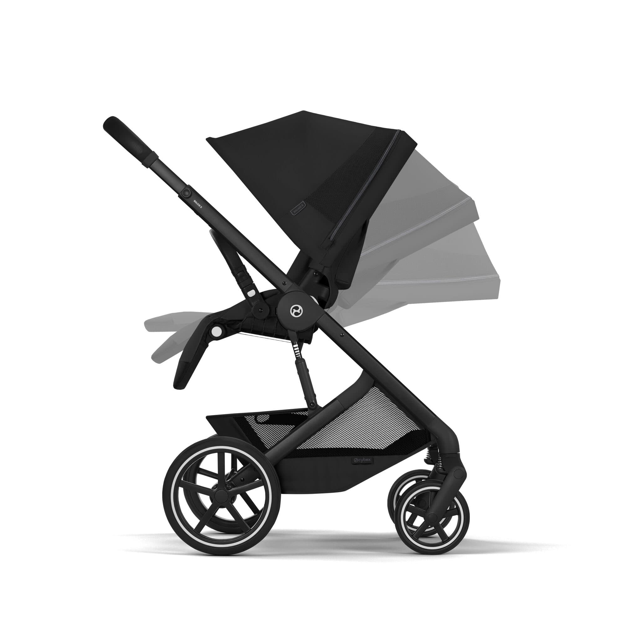 Cybex Balios S Lux Pushchair with Foldable Carrycot in Moon Black Baby Prams 526001679 4063846591633