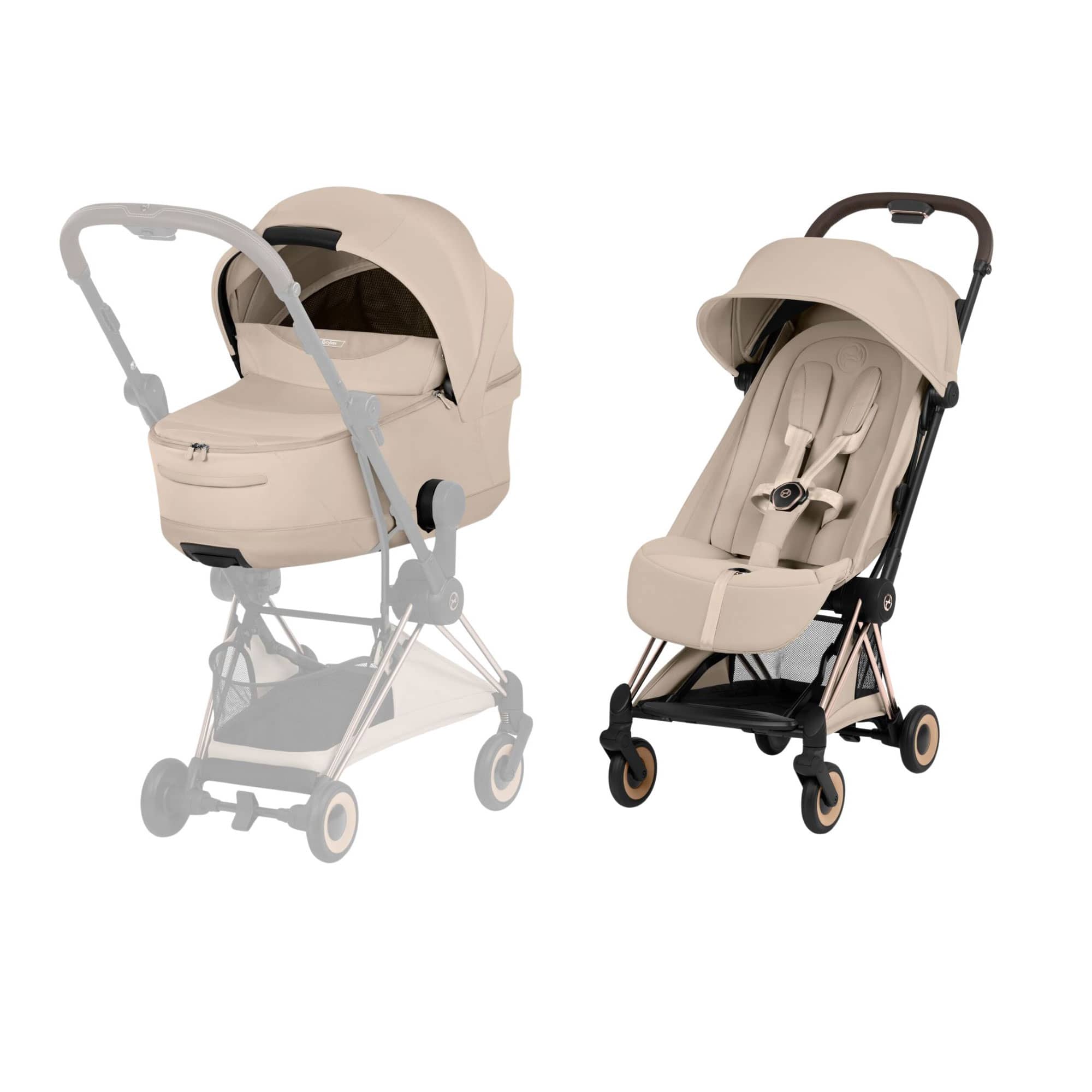 Cybex Coya Pushchair Set - Style Collection in Rose Gold/Cozy Beige Baby Prams 21979-RG-COZ-BEI 4063846560950