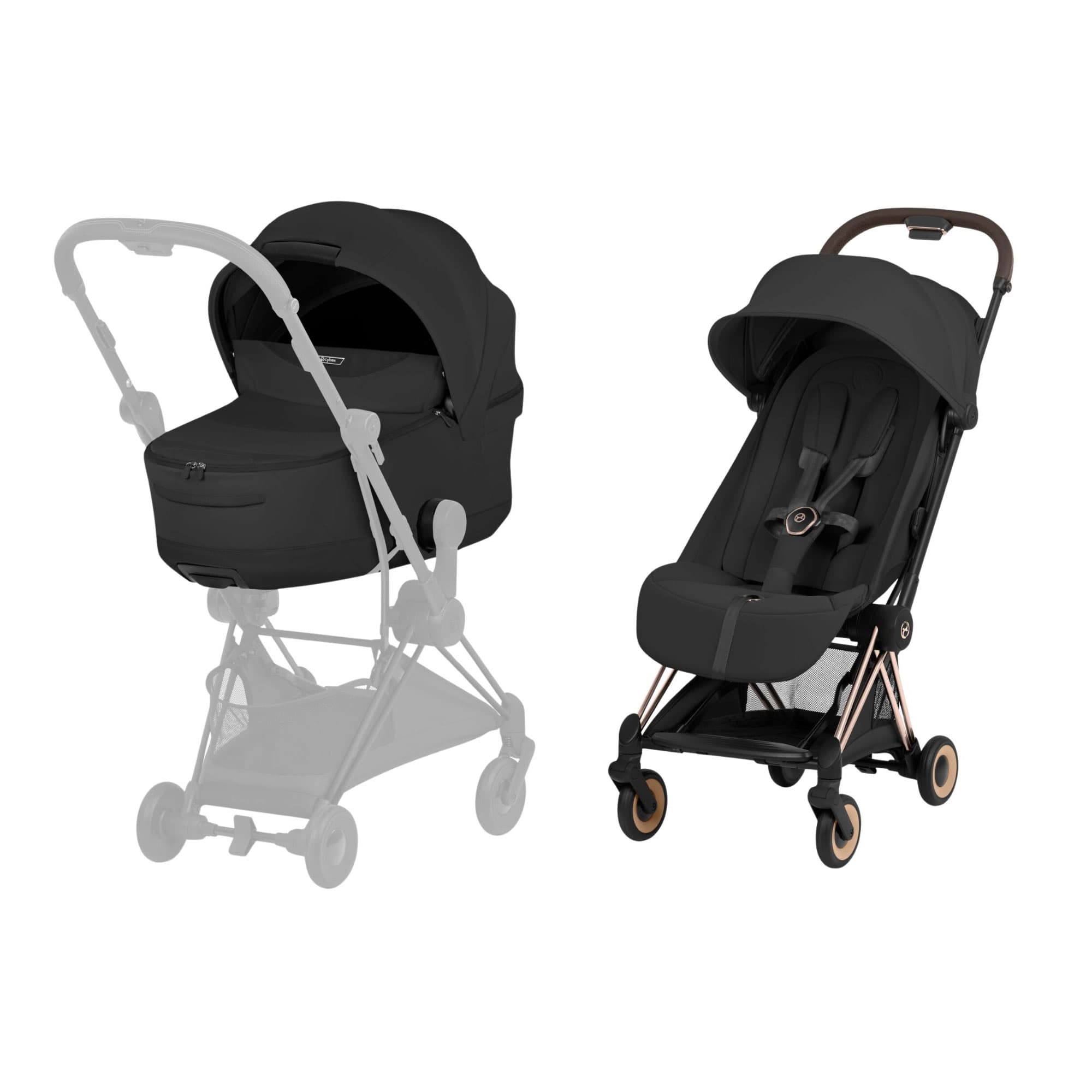 Cybex Coya Pushchair Set - Style Collection in Rose Gold/Sepia Black Baby Prams 21979-RG-BLK 4063846560882