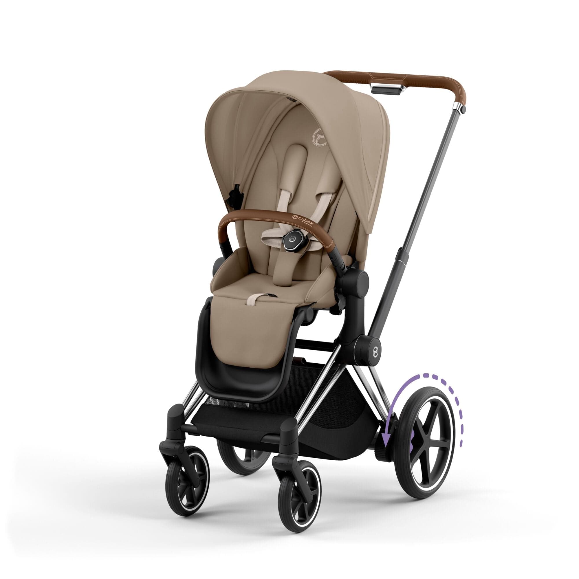 Cybex e-Priam & Lux Cot in Cozy Beige Baby Prams