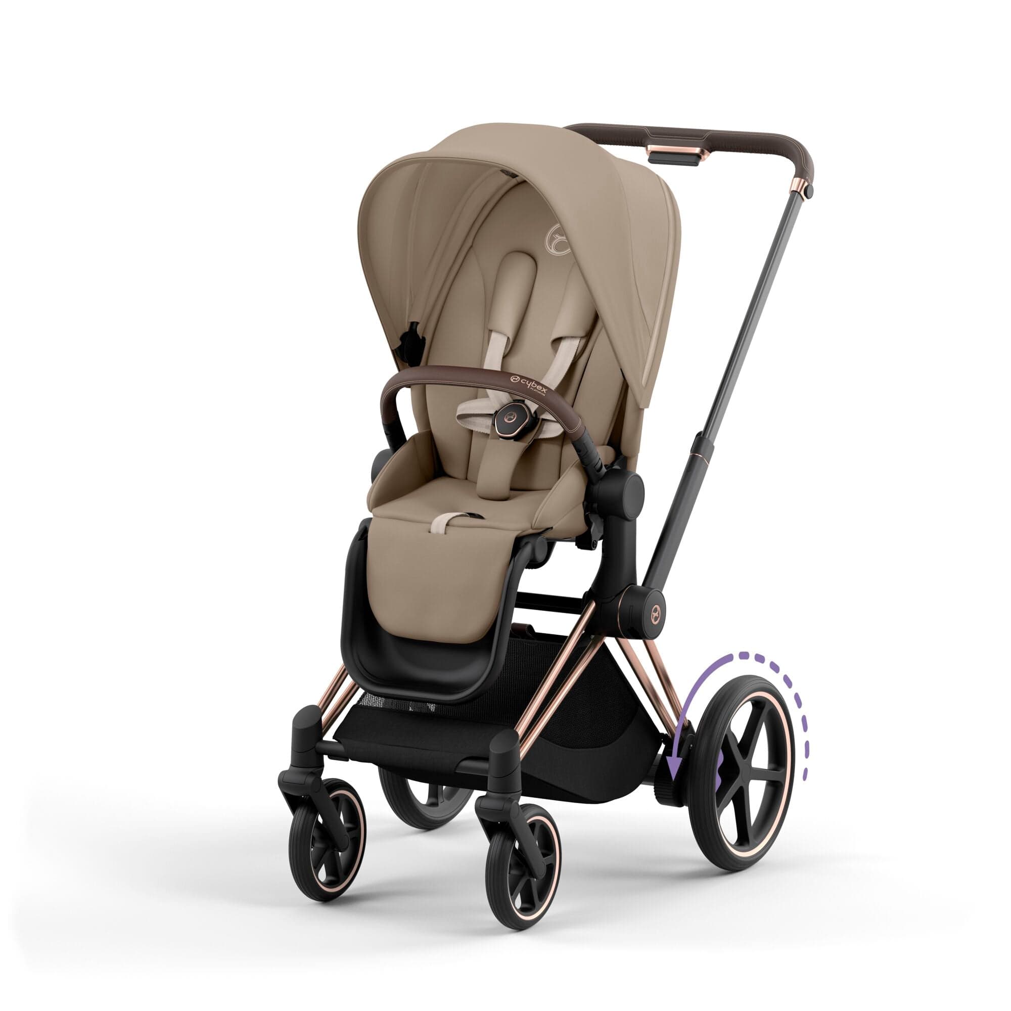 Cybex e-Priam & Lux Cot in Cozy Beige Baby Prams