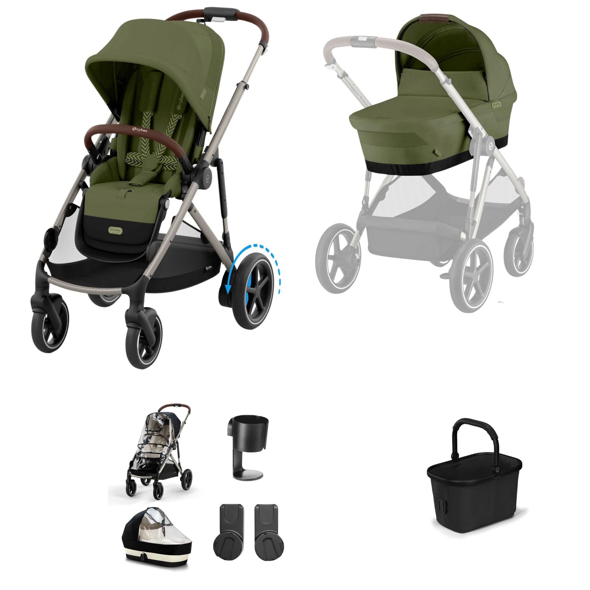 Cybex eGazelle S Essential Bundle in Moss Green Baby Prams 19525-eGAZ-ESS-MOS-4