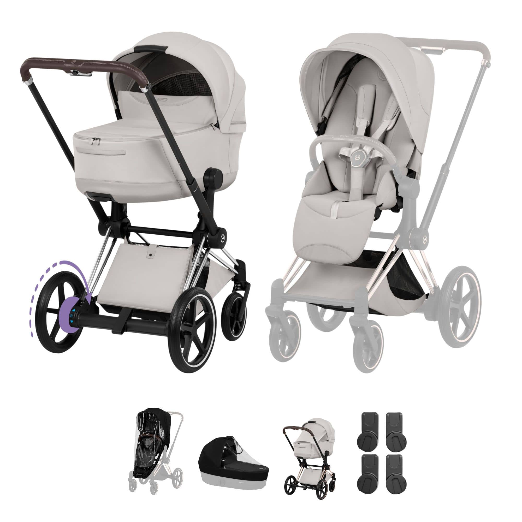 Cybex ePriam Pushchair Set - Style Collection in City Grey Baby Prams 21827-CB-CIT-GRY 4063846550982