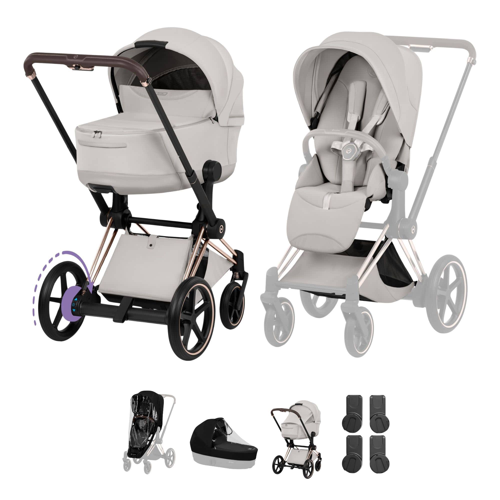 Cybex ePriam Pushchair Set - Style Collection in City Grey Baby Prams 21827-RG-CIT-GRY 4063846550982