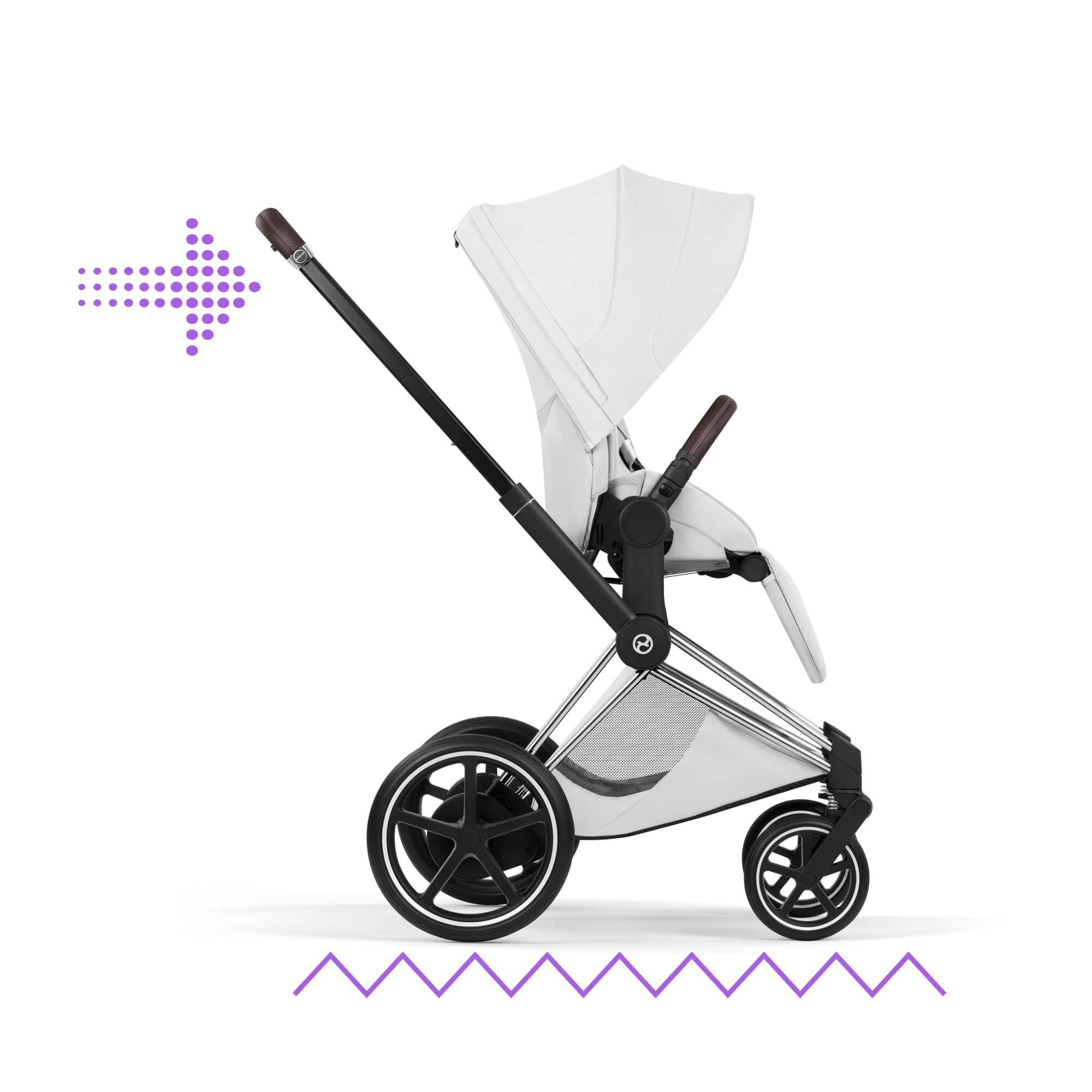 Cybex ePriam Pushchair Set - Style Collection in Off White Baby Prams