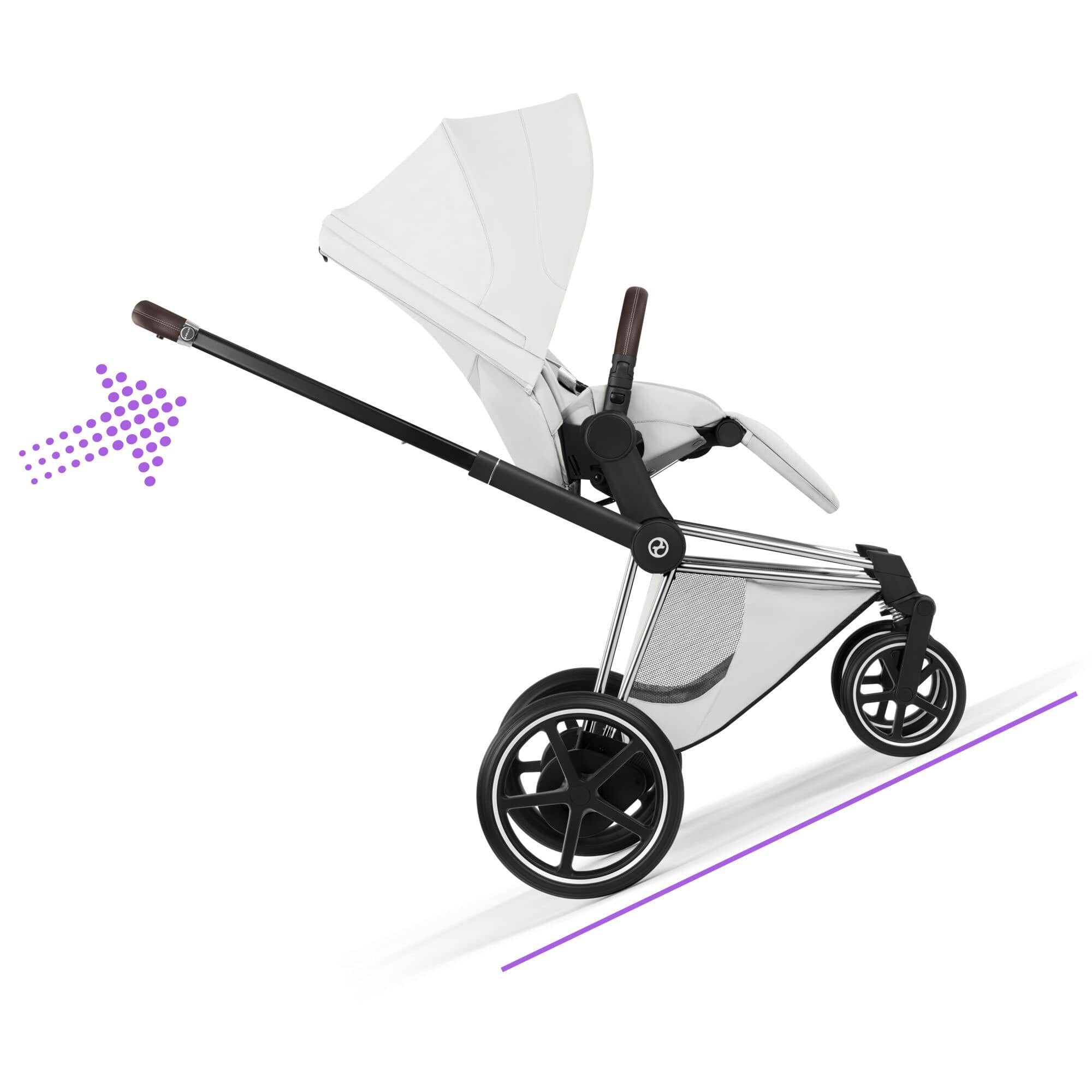Cybex ePriam Pushchair Set - Style Collection in Off White Baby Prams