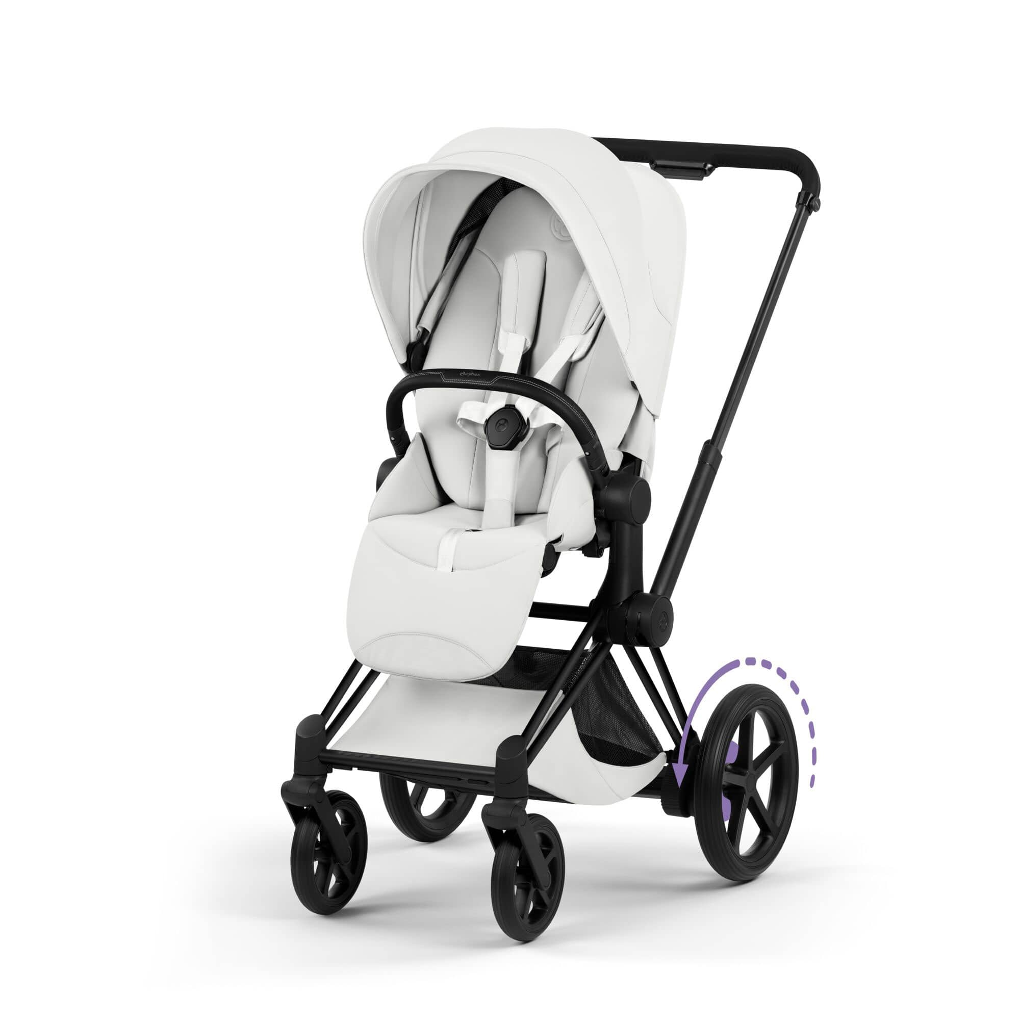 Cybex ePriam Pushchair Set - Style Collection in Off White Baby Prams